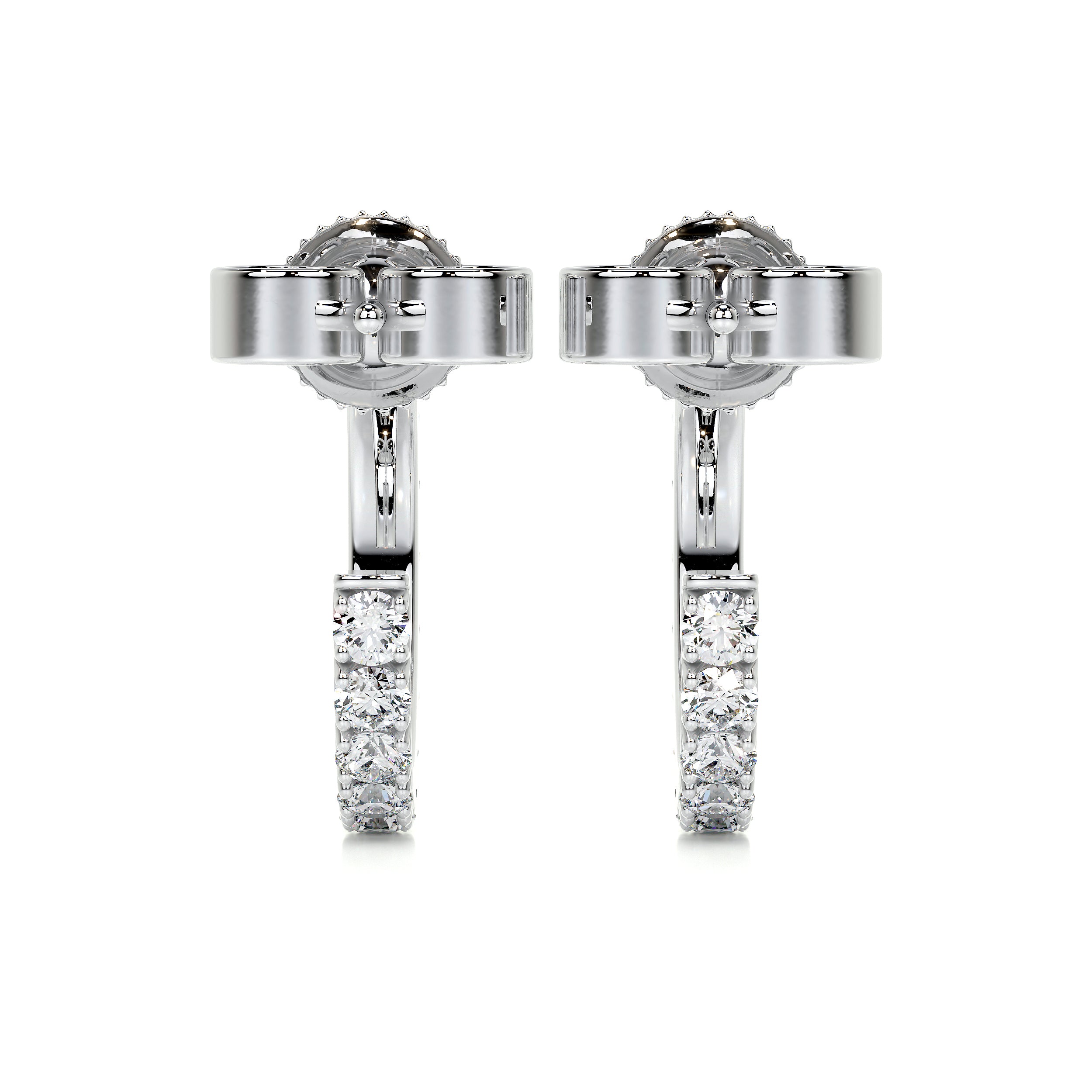 Nicole Diamond Earrings   (3 Carat) -14K White Gold