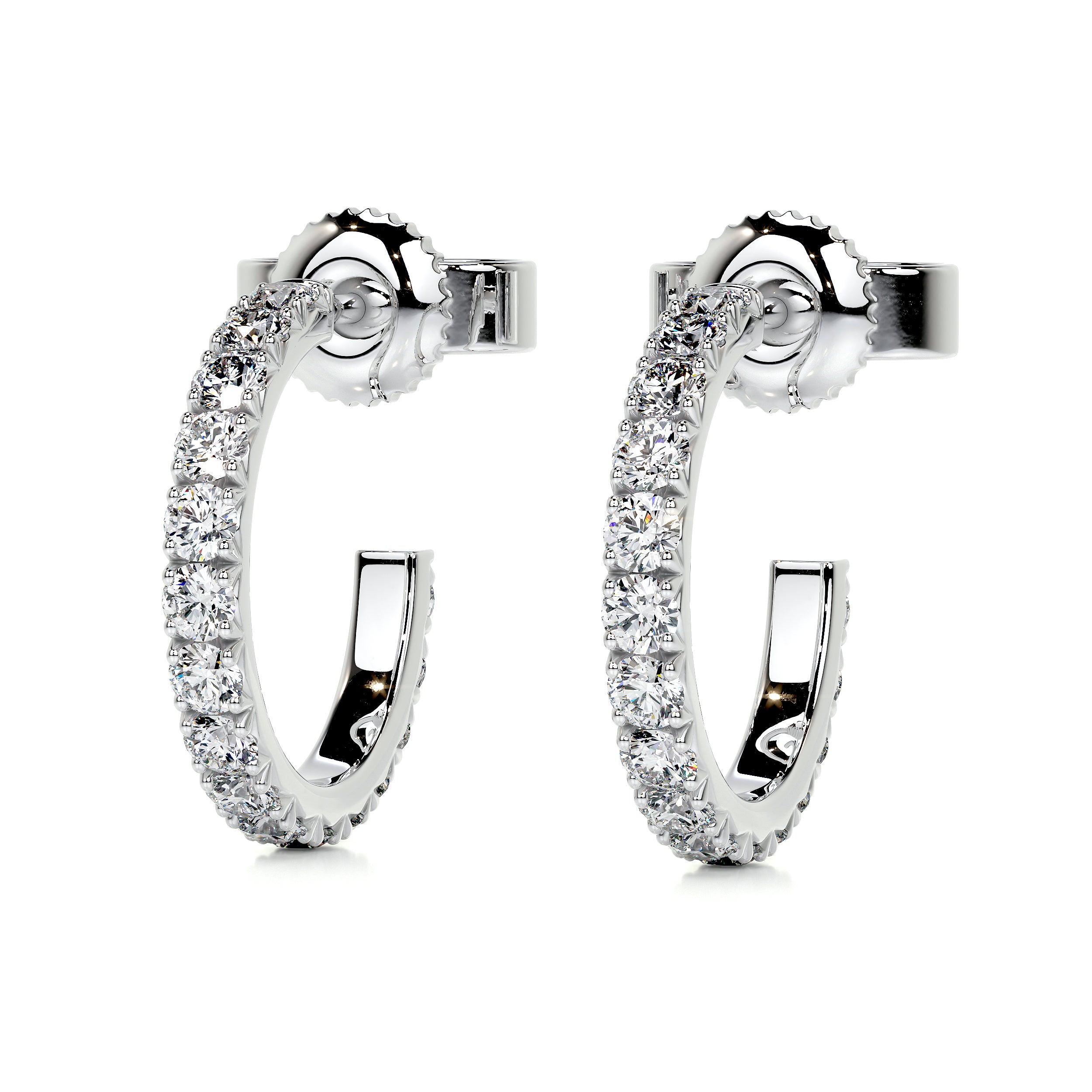 Nicole Diamond Earrings   (3 Carat) -18K White Gold