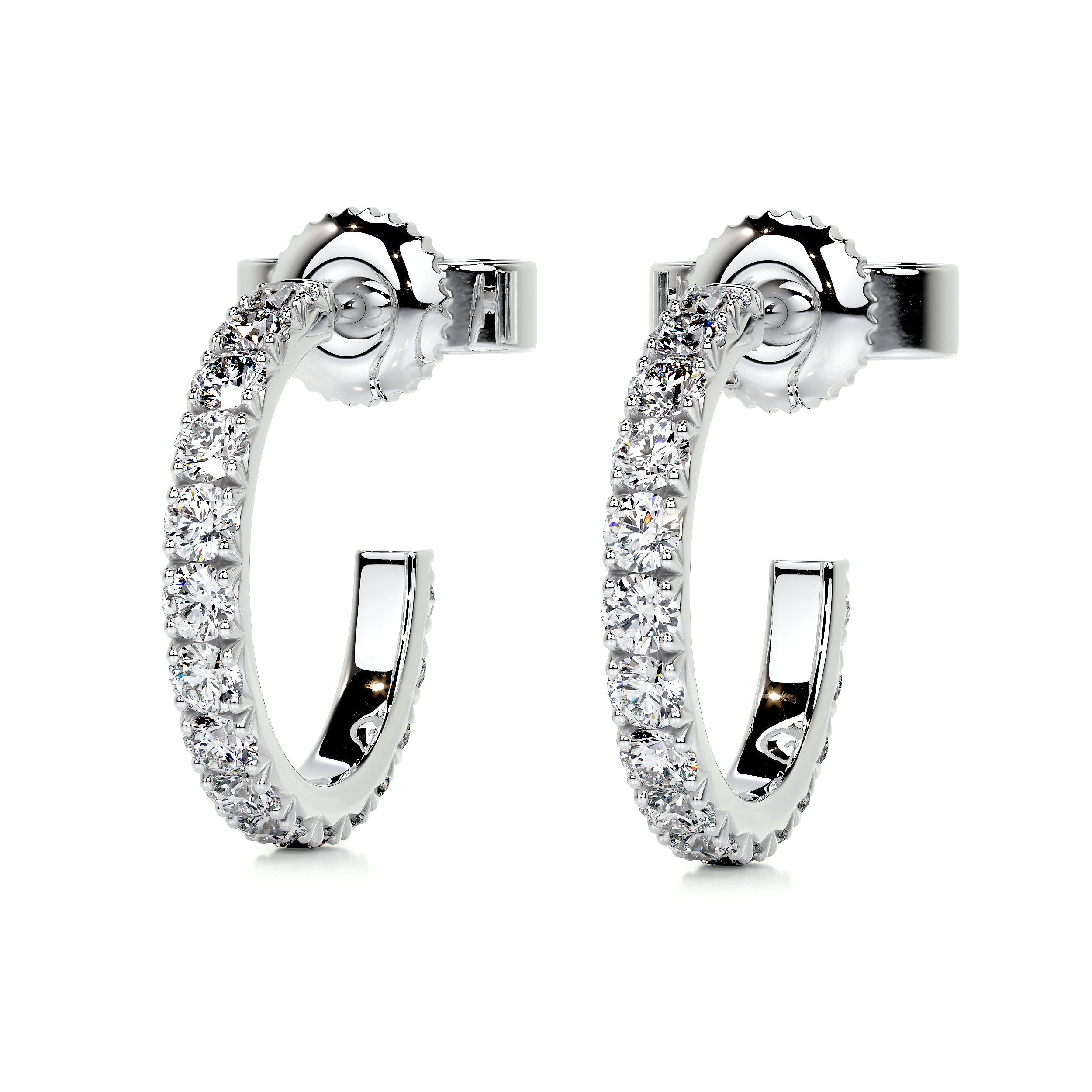 3ct tw Diamond Hoop Earrings in 14K White Gold EDHW06086 - Ramsey's Diamond  Jewelers