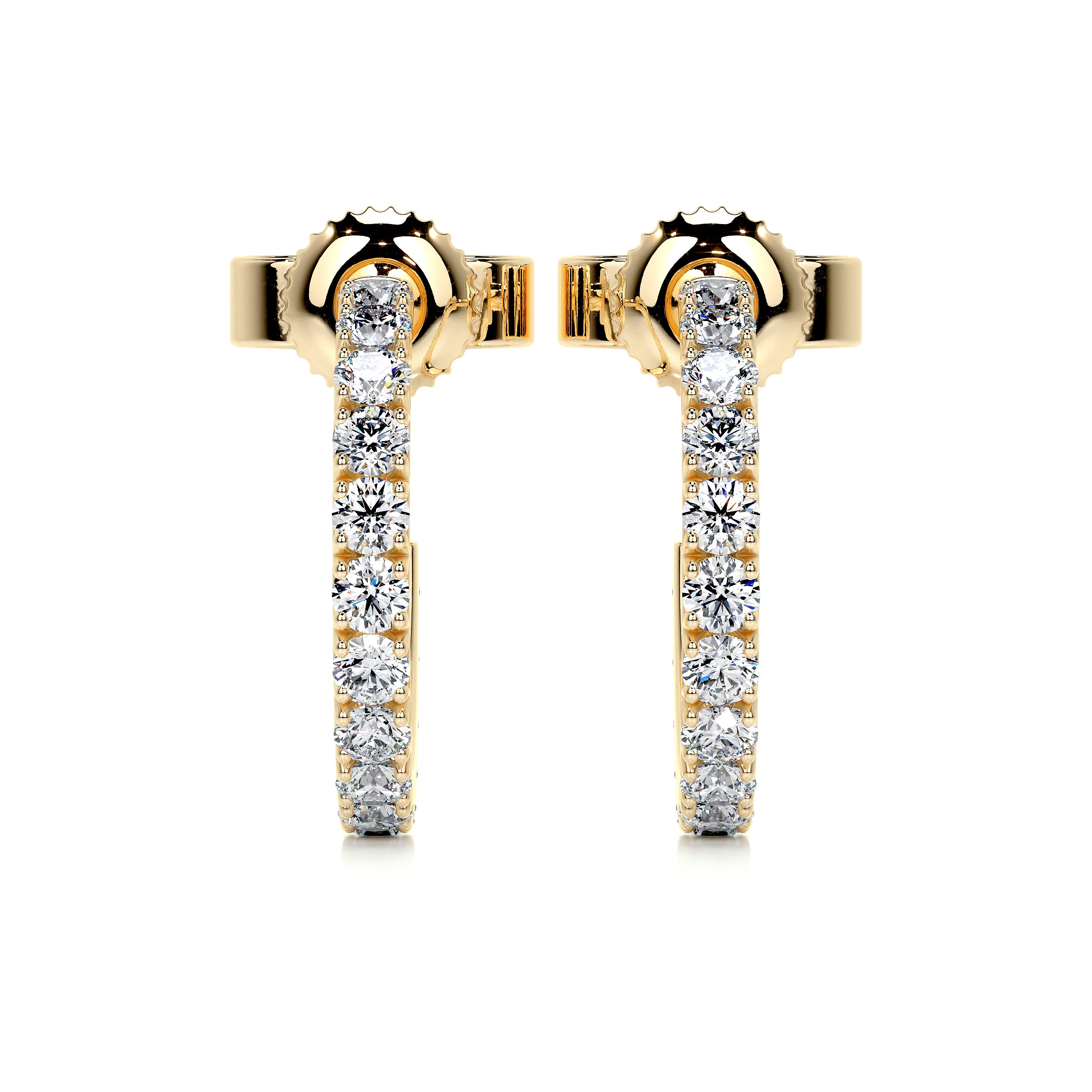 Nicole Diamond Earrings (3 Carat) -18K Yellow Gold