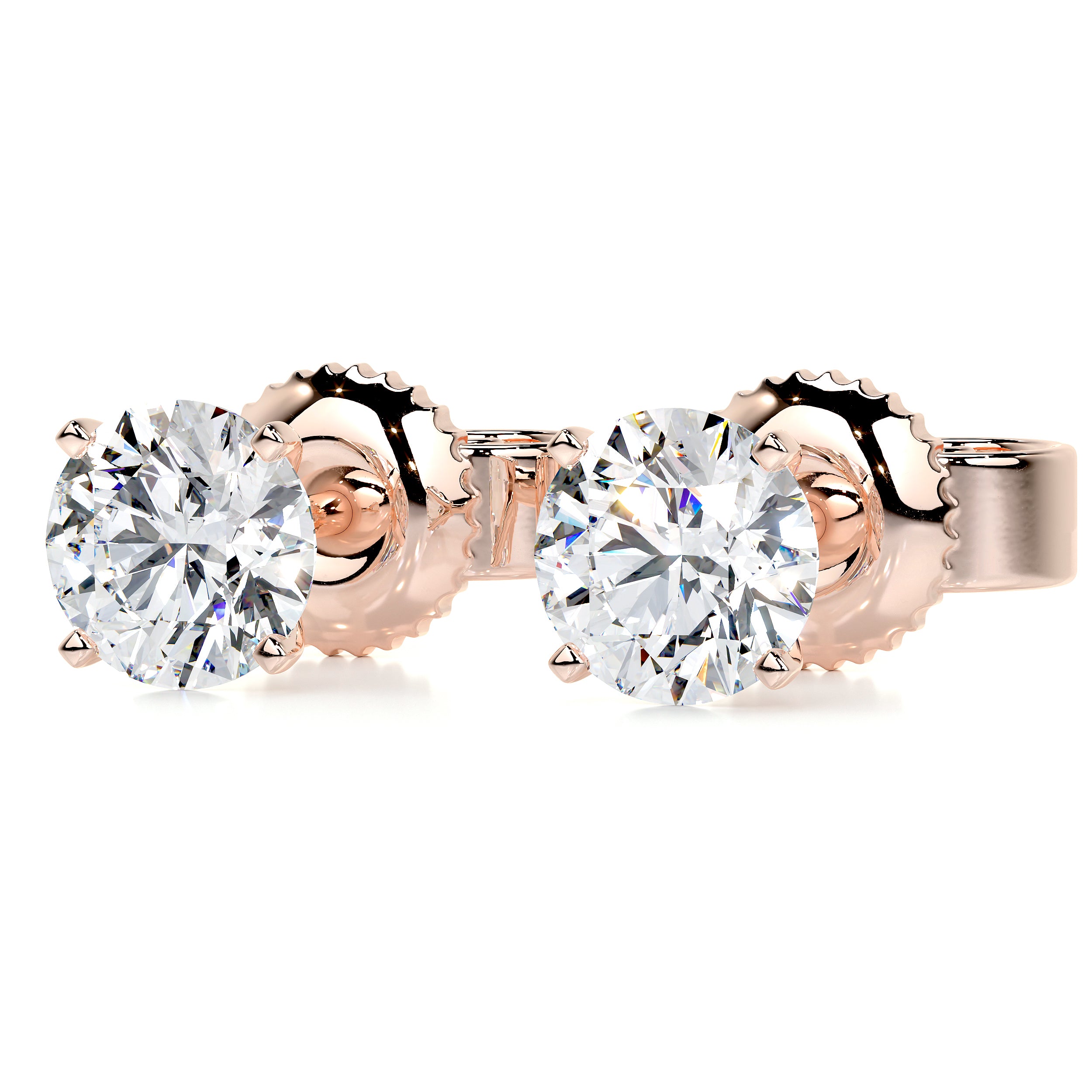 Allen Diamond Earrings   (3 Carat) -14K Rose Gold