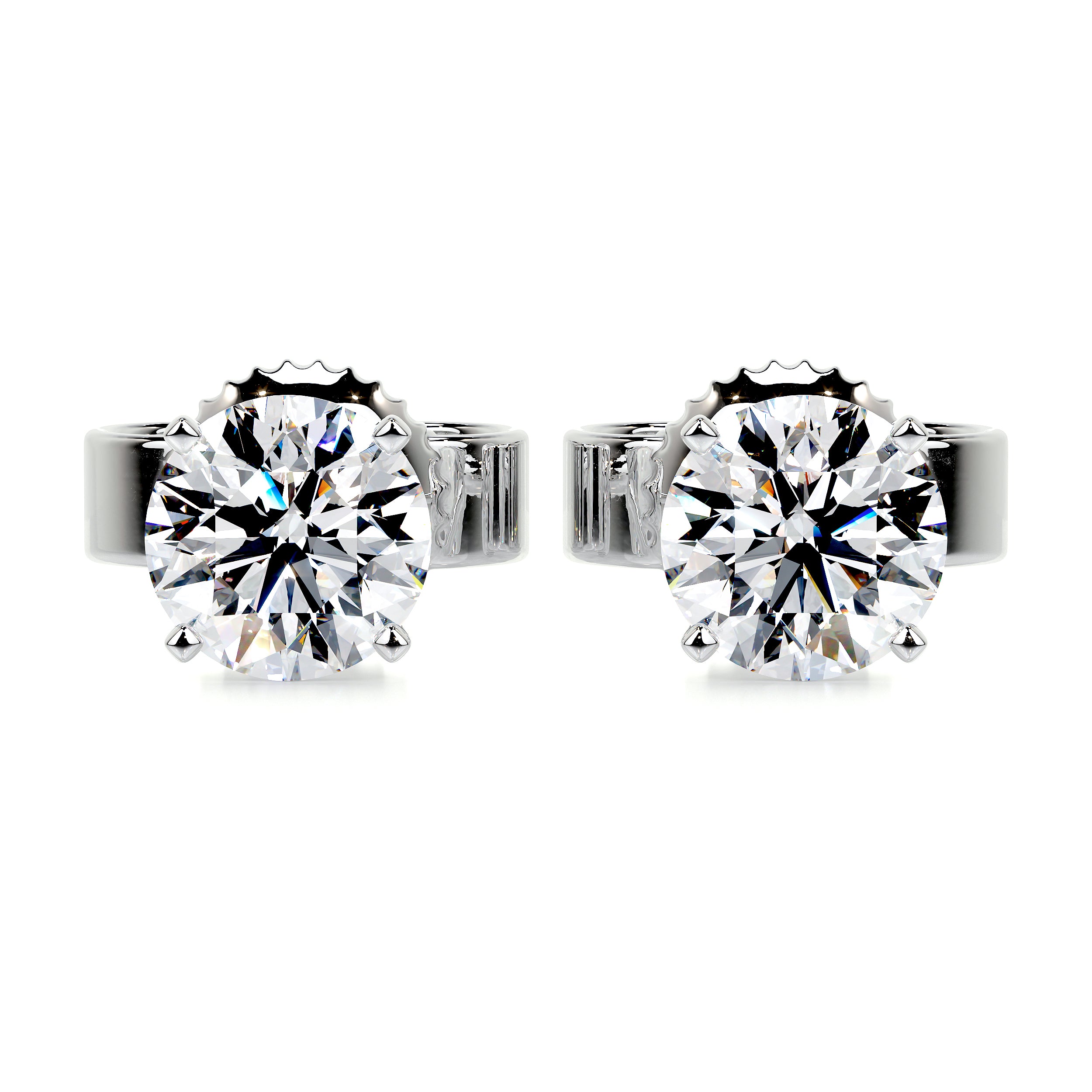 Allen Diamond Earrings   (3 Carat) -14K White Gold