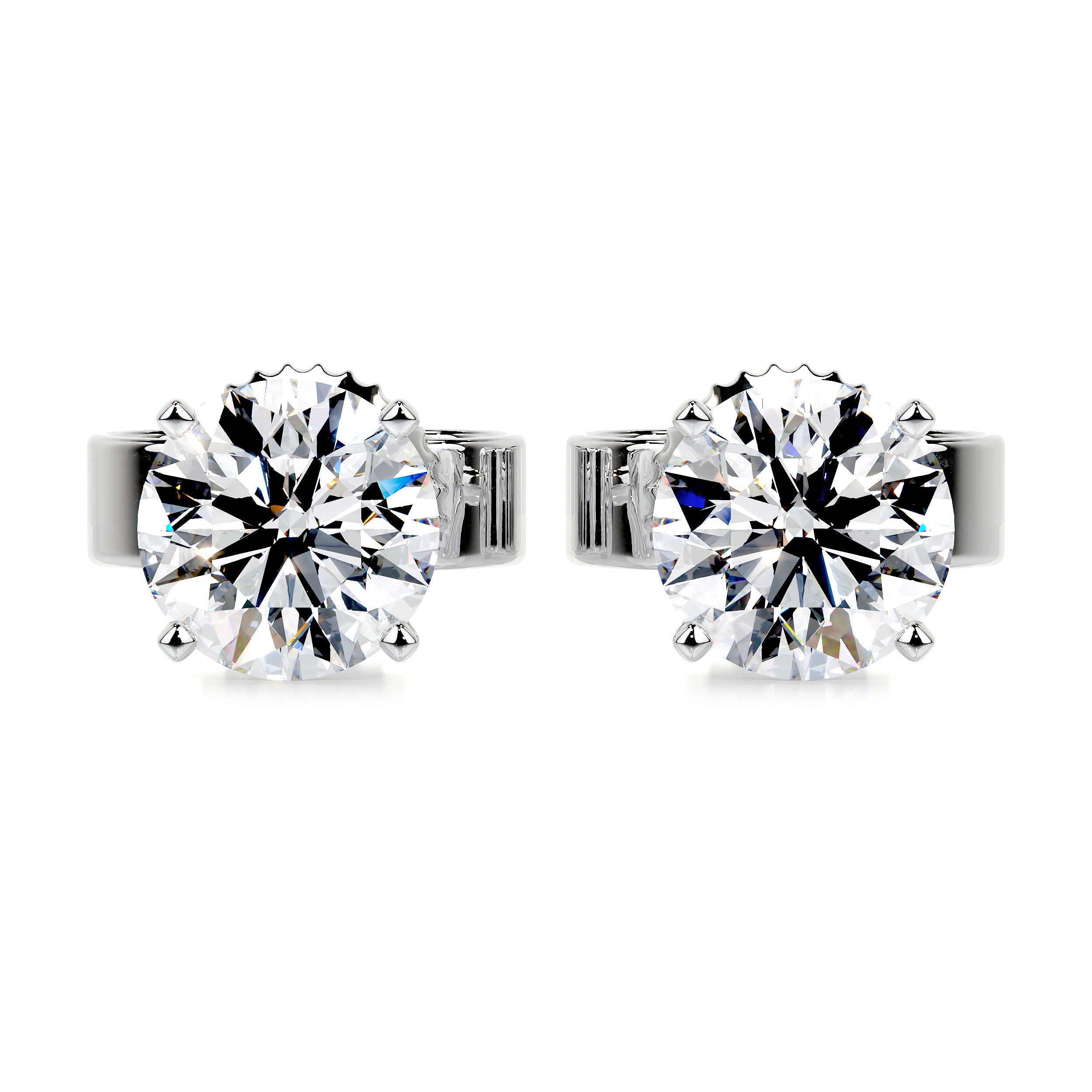 Allen Diamond Earrings   (4 Carat) -14K White Gold