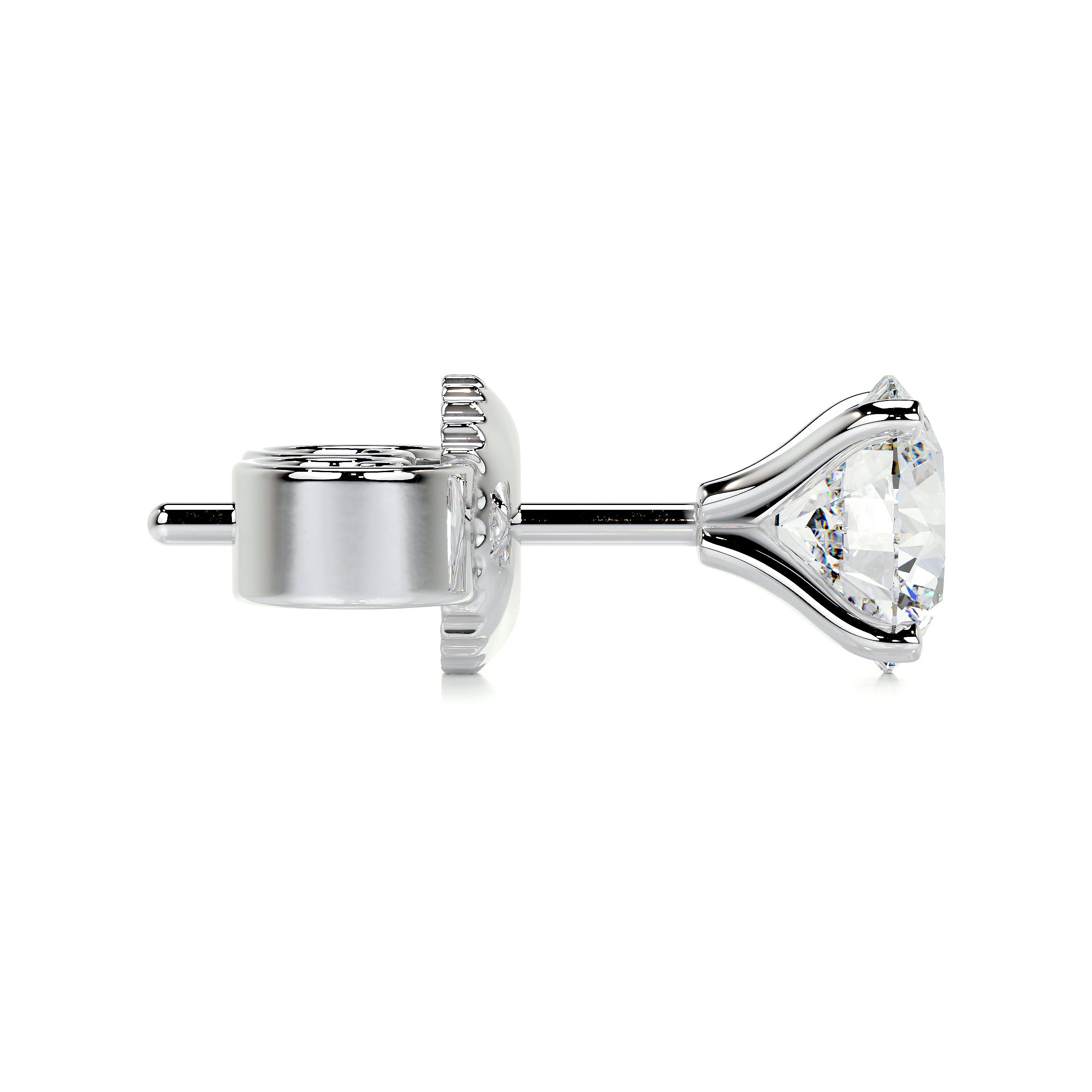 3/4 Ctw Princess Diamond Stud Earrings In Platinum