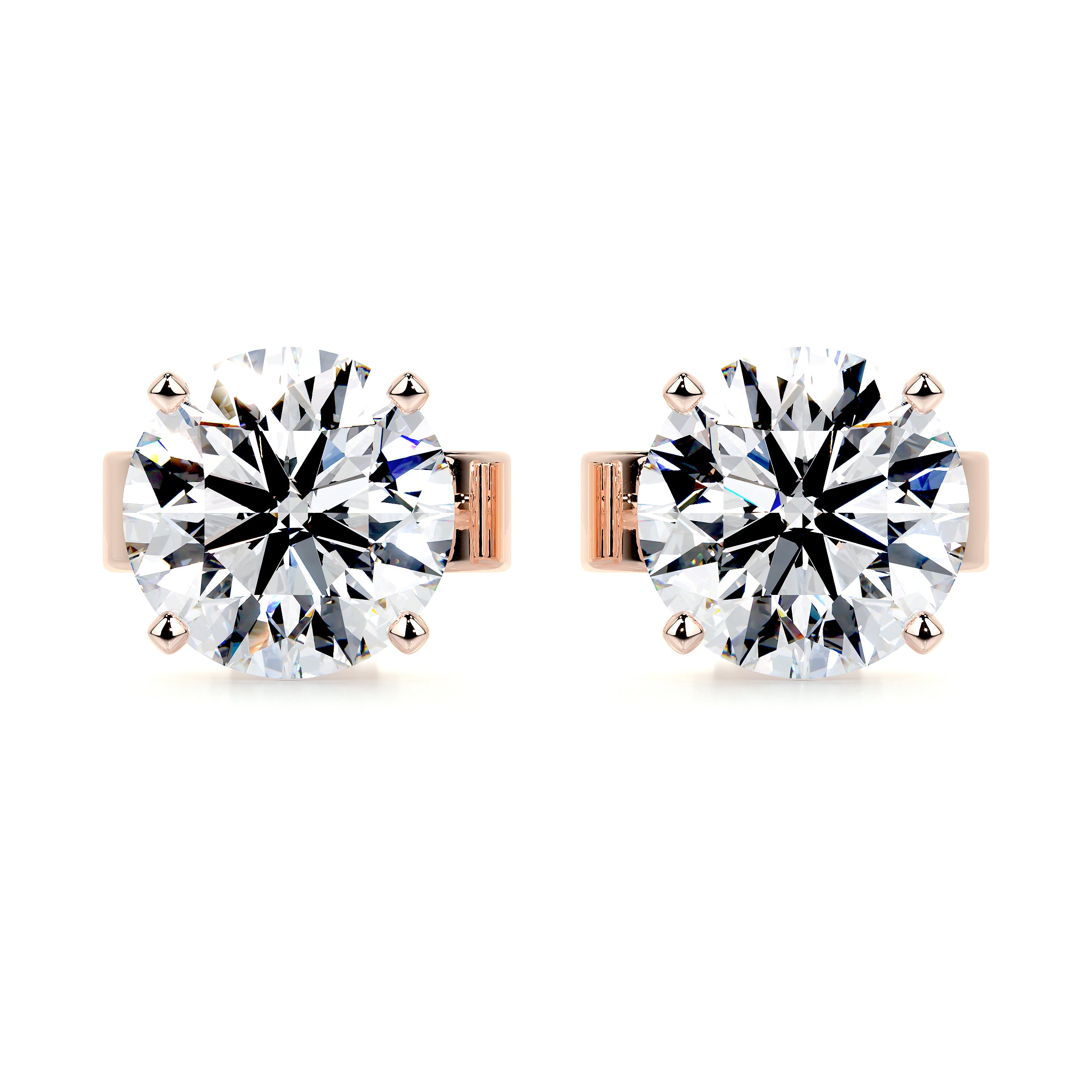 Allen Diamond Earrings   (6 Carat) -14K Rose Gold