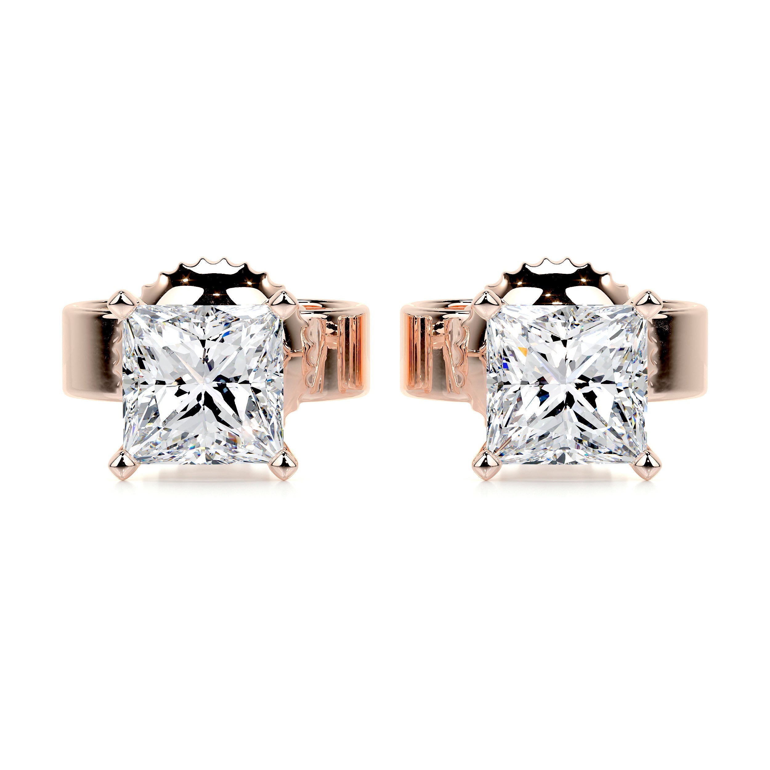 Jamie Lab Grown Diamond Earrings   (2 Carat) -14K Rose Gold