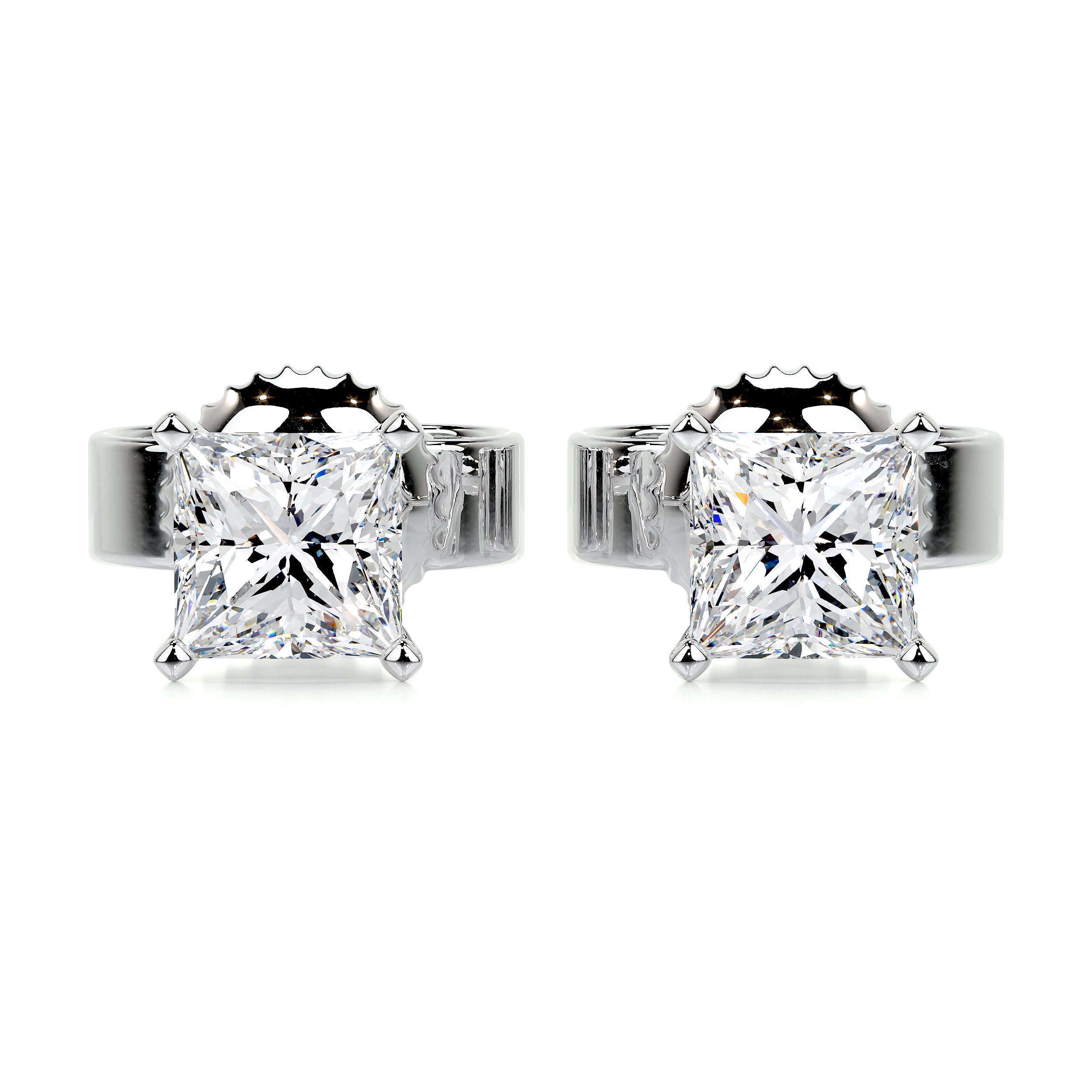Jamie Diamond Earrings   (2 Carat) -14K White Gold