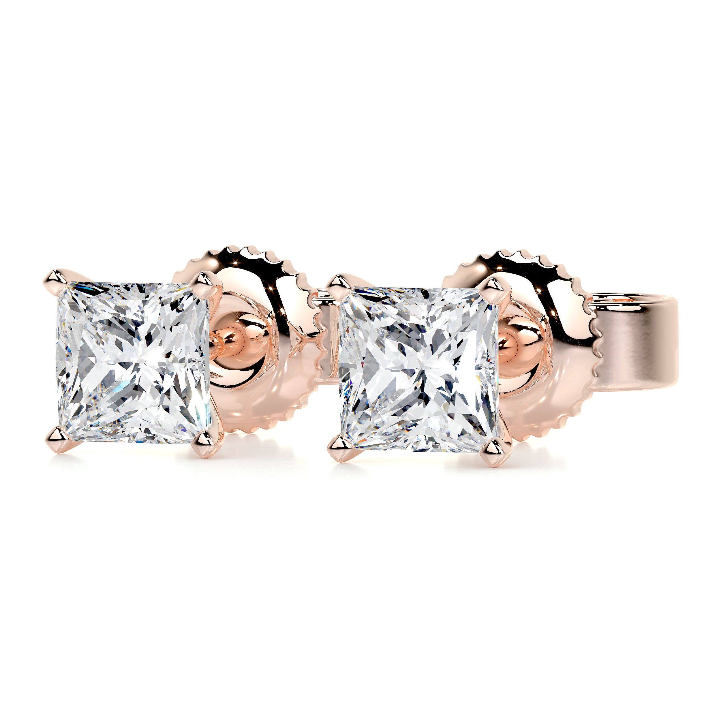 Jamie Diamond Earrings   (3 Carat) -14K Rose Gold