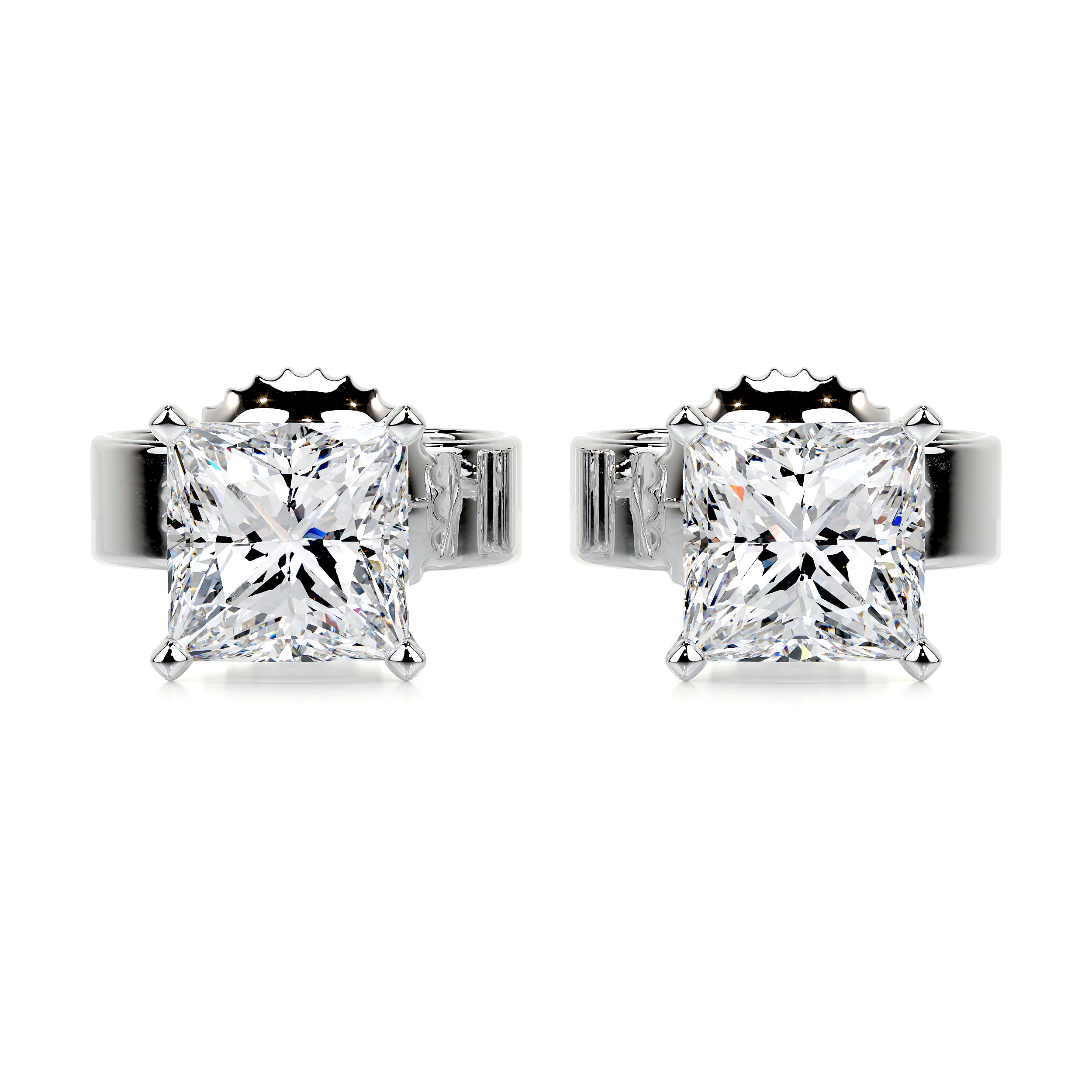 Jamie Diamond Earrings   (3 Carat) -14K White Gold