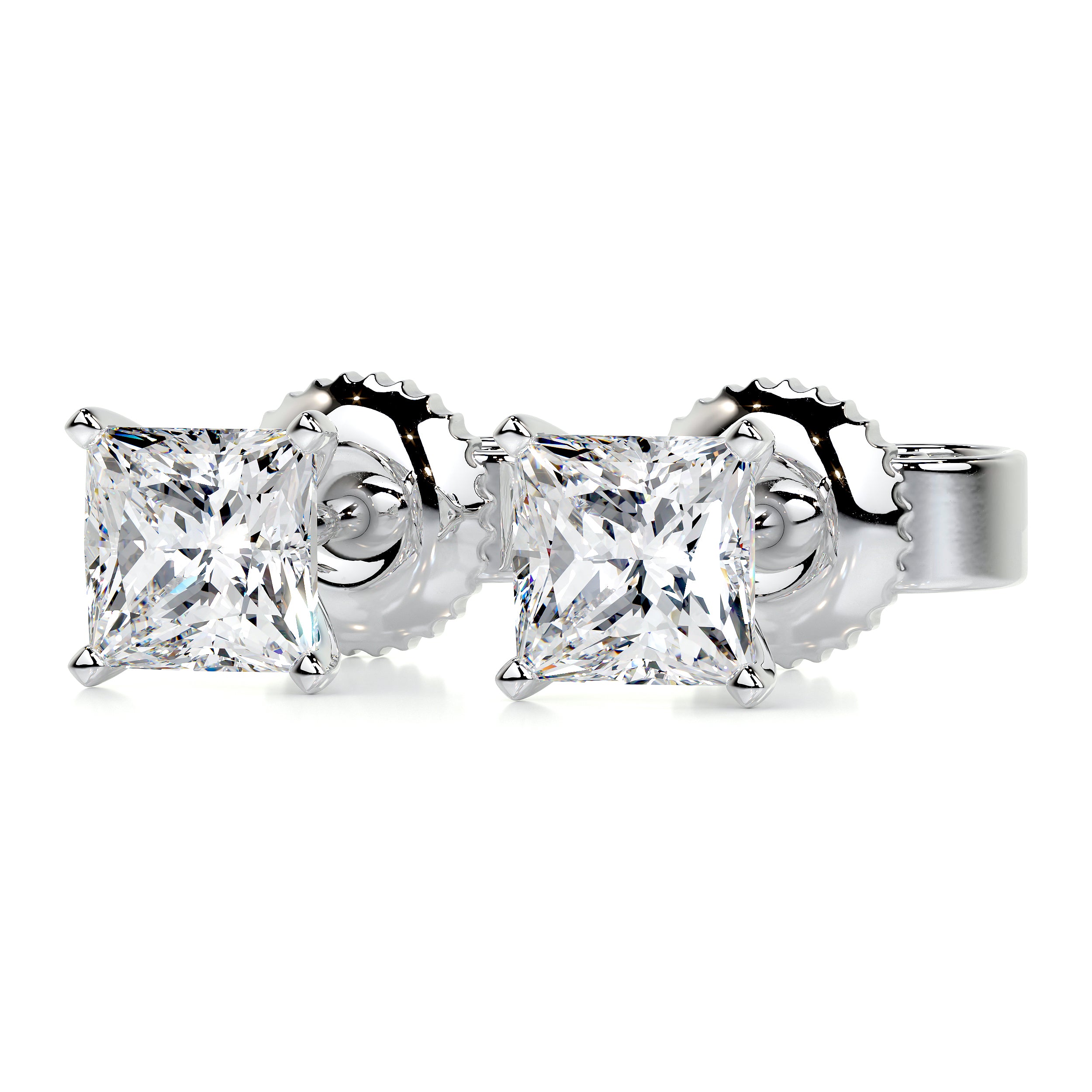 Jamie Lab Grown Diamond Earrings   (3 Carat) -14K White Gold