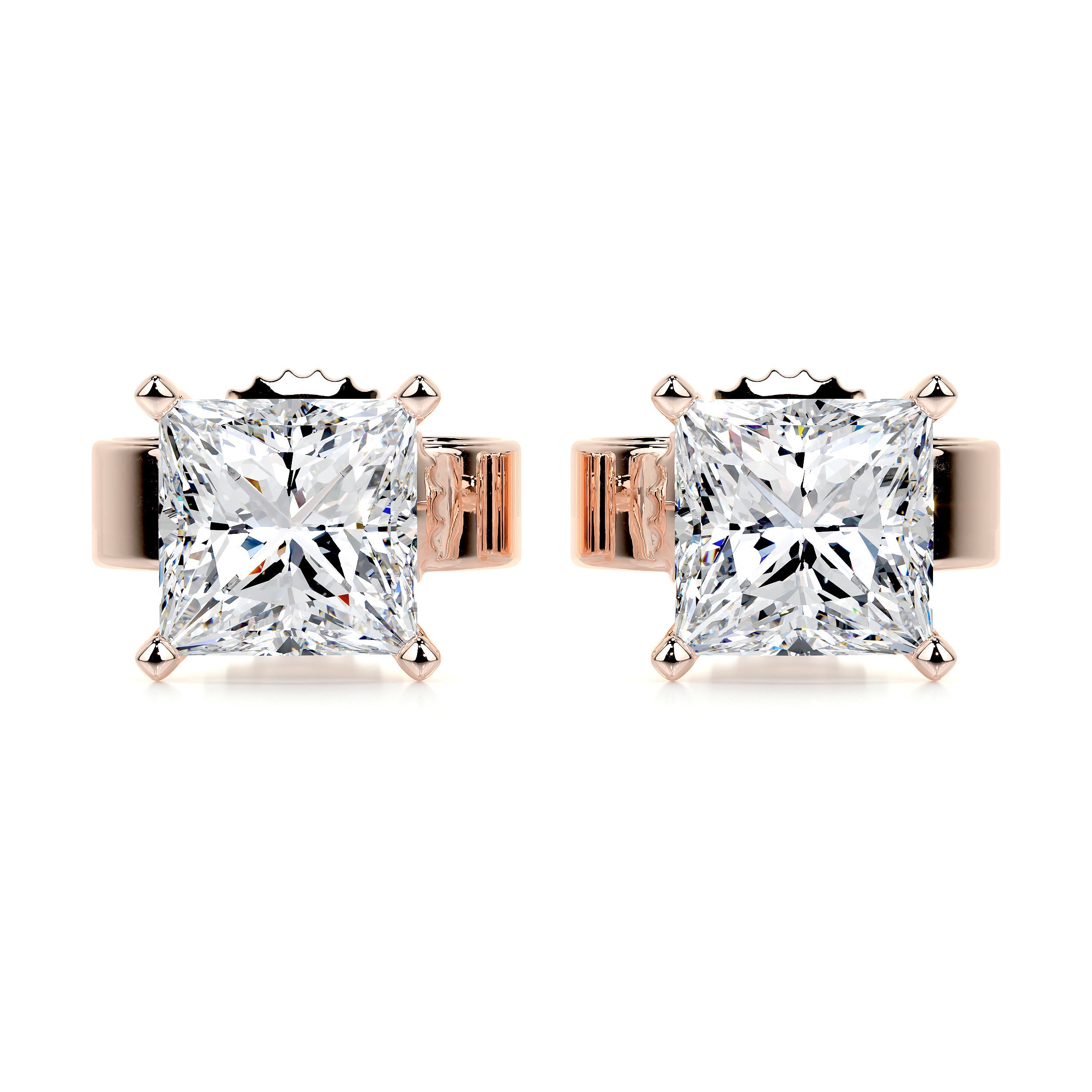 Jamie Lab Grown Diamond Earrings   (4 Carat) -14K Rose Gold