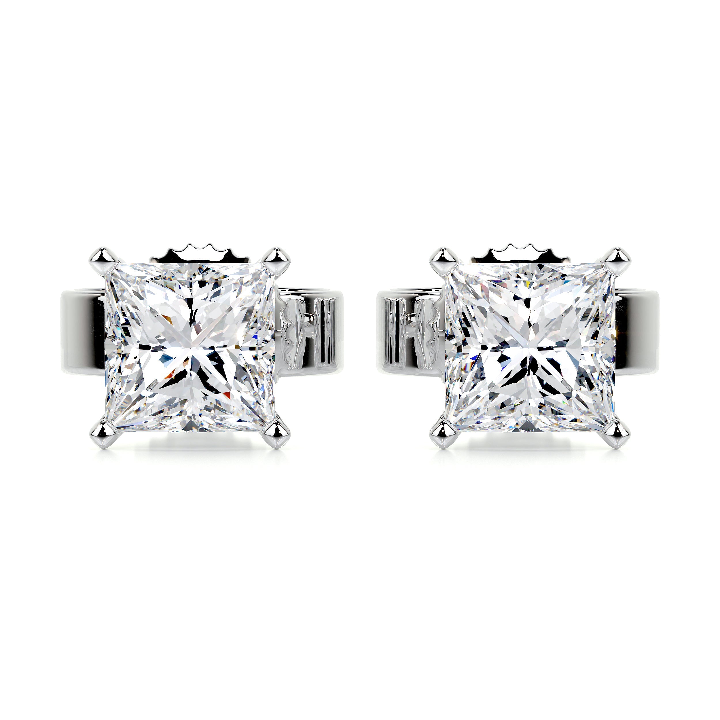 Jamie Lab Grown Diamond Earrings   (4 Carat) -18K White Gold