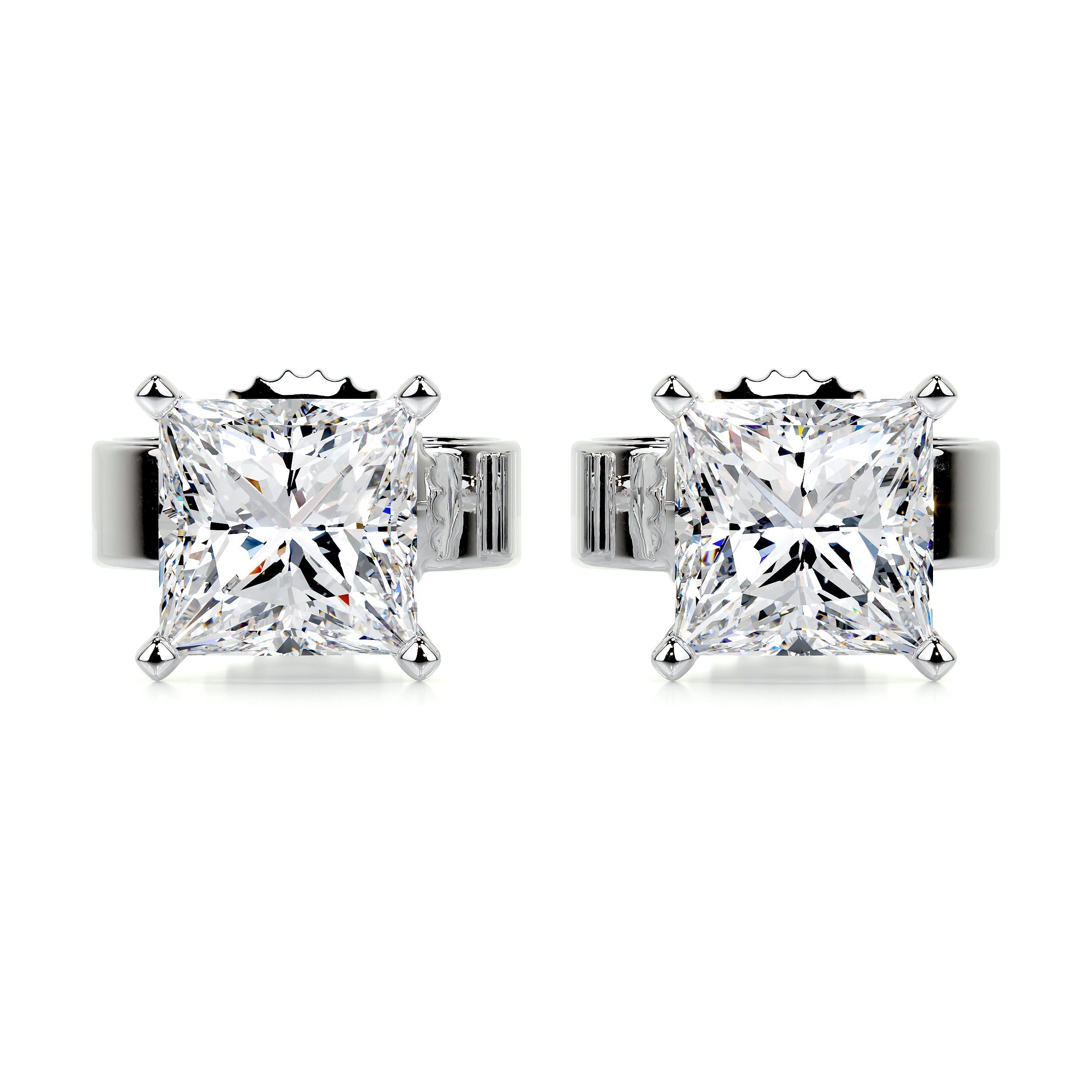 White Gold Princess Diamond Earrings | Dunkin's Diamonds