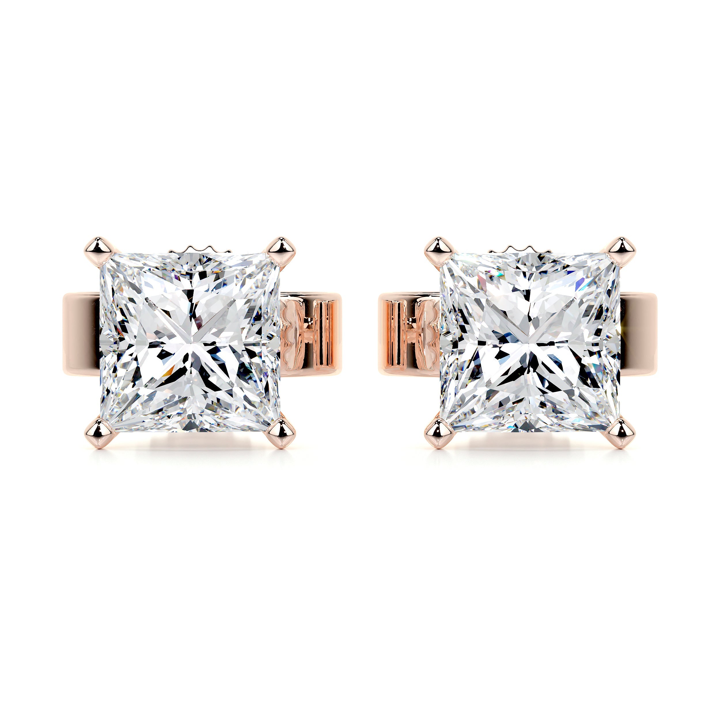Jamie Lab Grown Diamond Earrings   (5 Carat) -14K Rose Gold