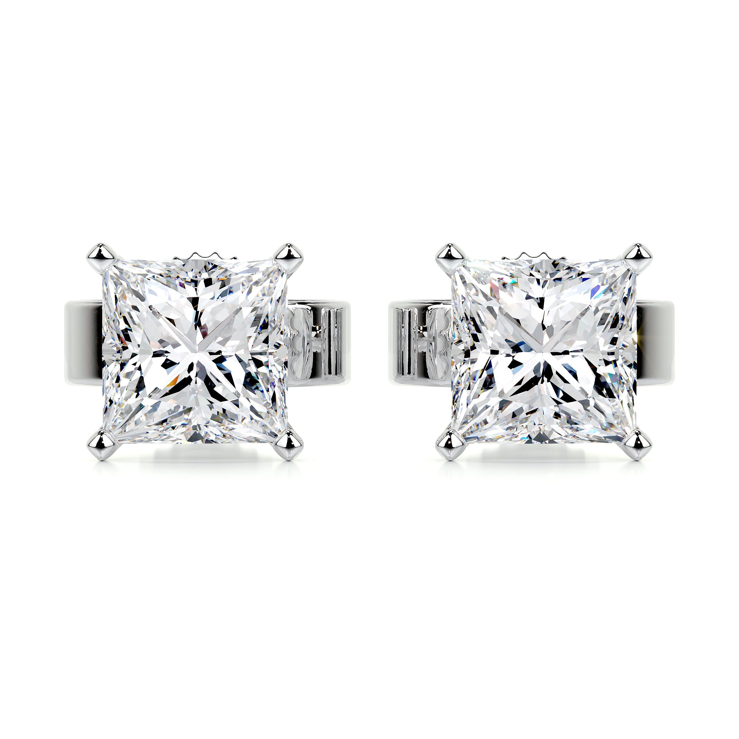 Jamie Lab Grown Diamond Earrings   (5 Carat) -14K White Gold