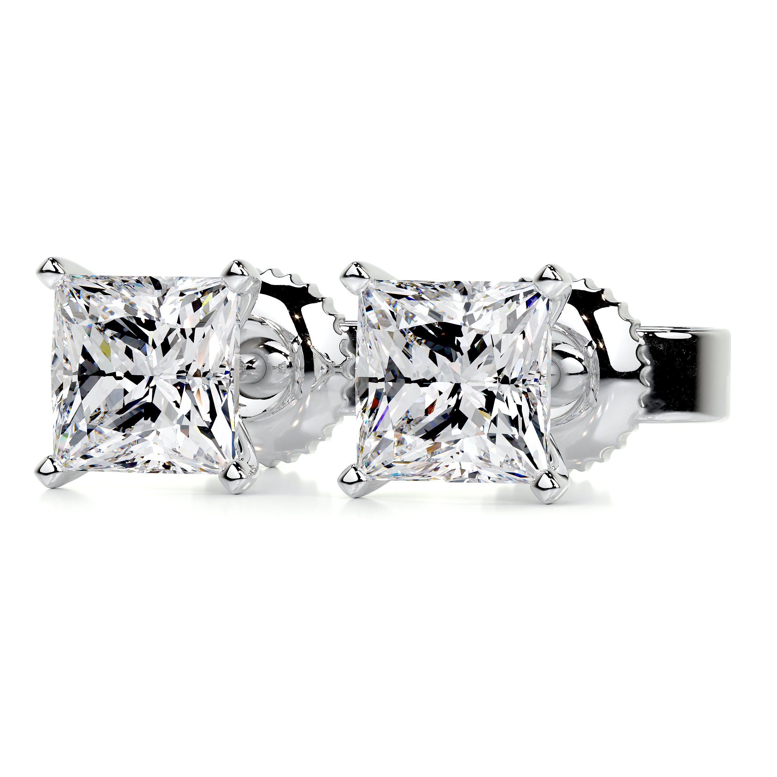 Jamie Lab Grown Diamond Earrings   (5 Carat) -18K White Gold