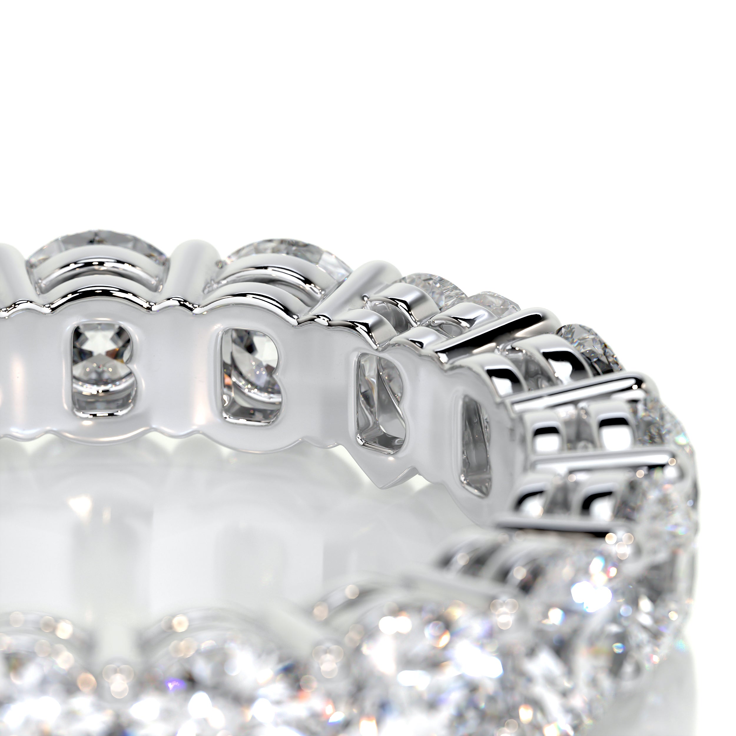 Anne Diamond Wedding Ring   (4 Carat) -14K White Gold