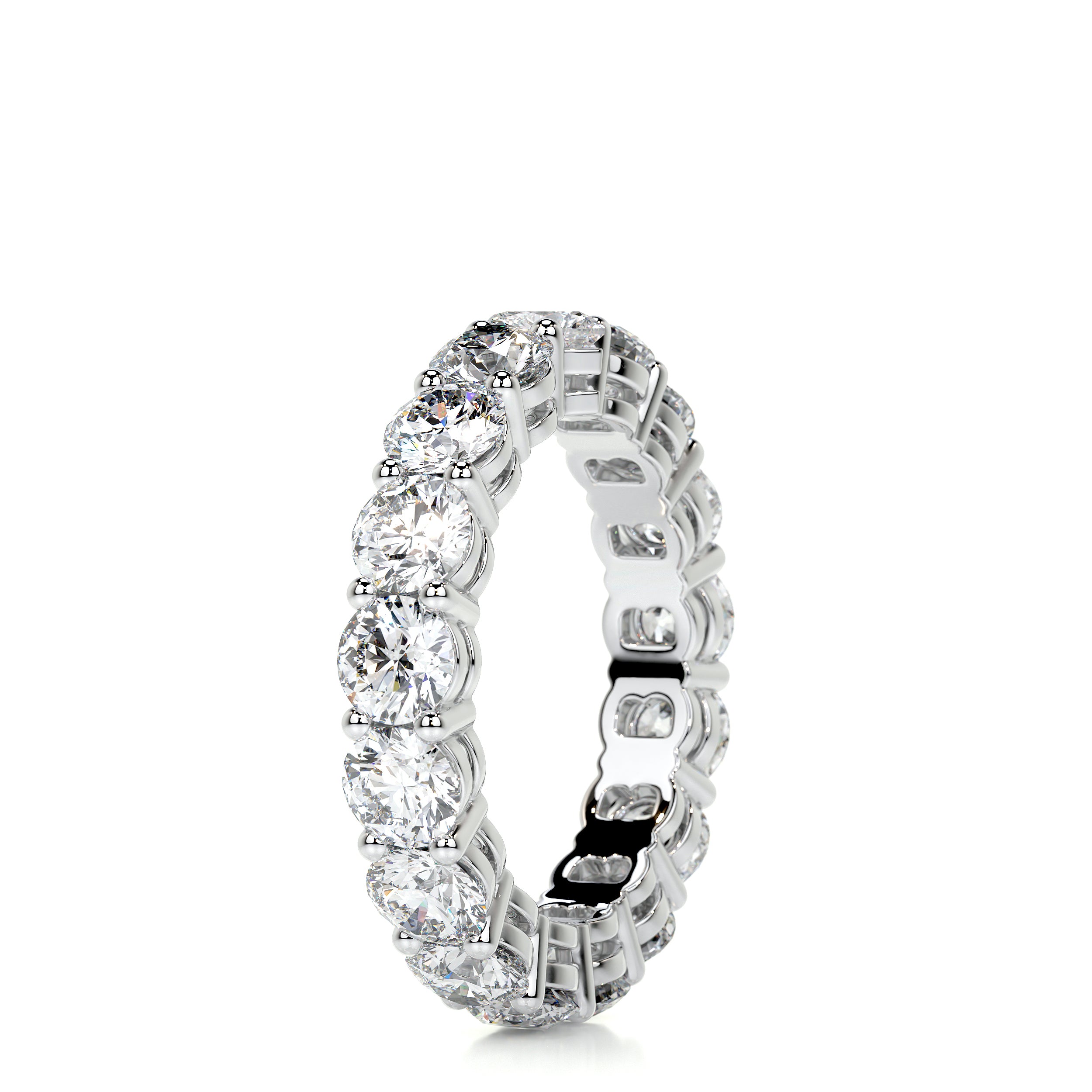 Anne Diamond Wedding Ring   (4 Carat) -14K White Gold