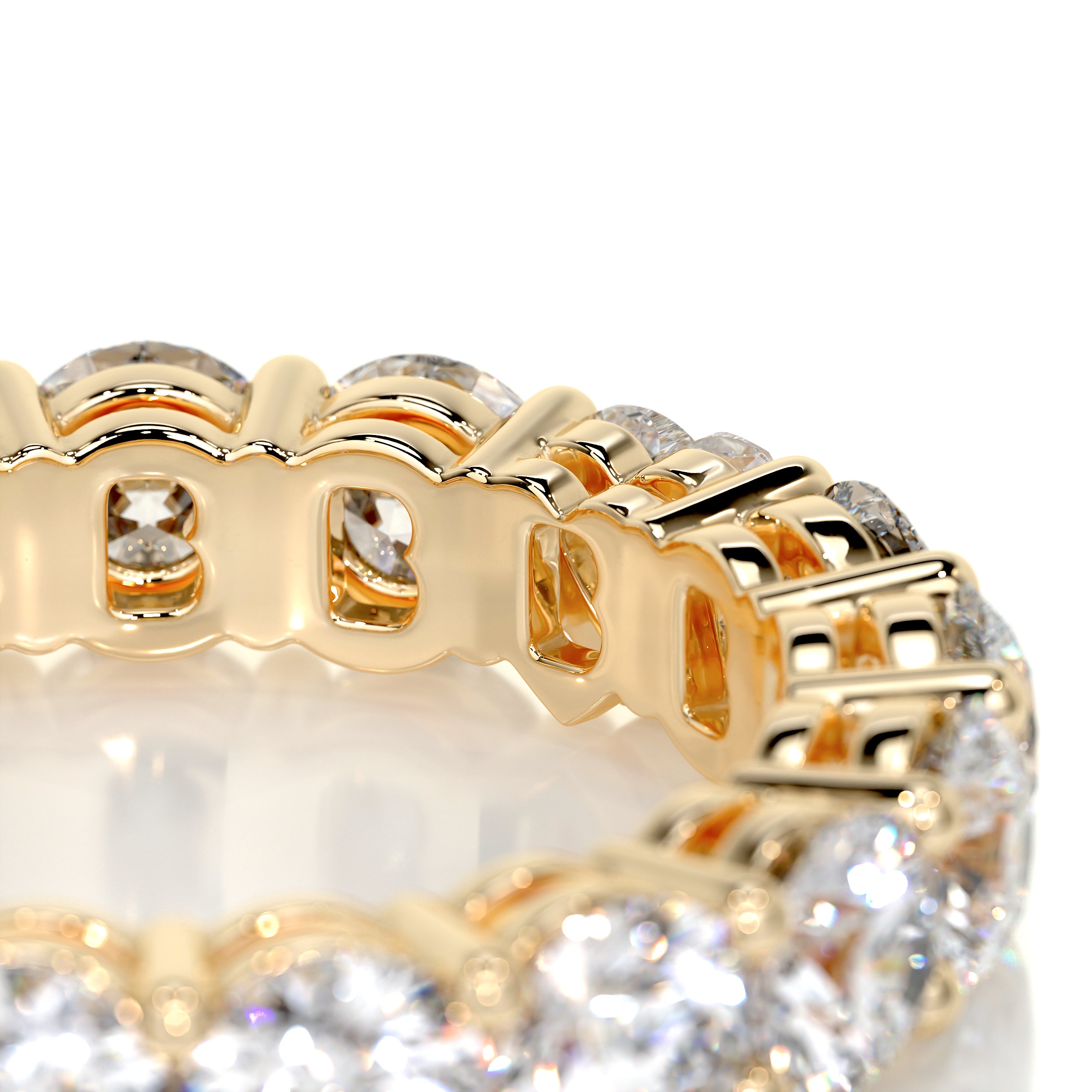 Anne Diamond Wedding Ring   (4 Carat) -18K Yellow Gold