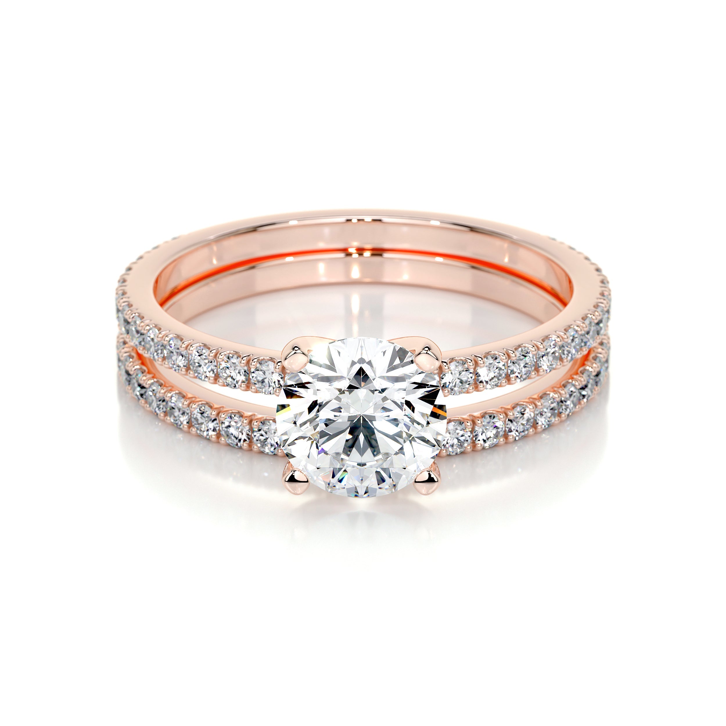 Stephanie Lab Grown Diamond Bridal Set   (1.6 Carat) -14K Rose Gold
