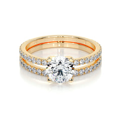Stephanie Lab Grown Diamond Bridal Set -18K Yellow Gold