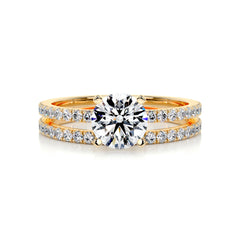 Stephanie Diamond Bridal Set -18K Yellow Gold