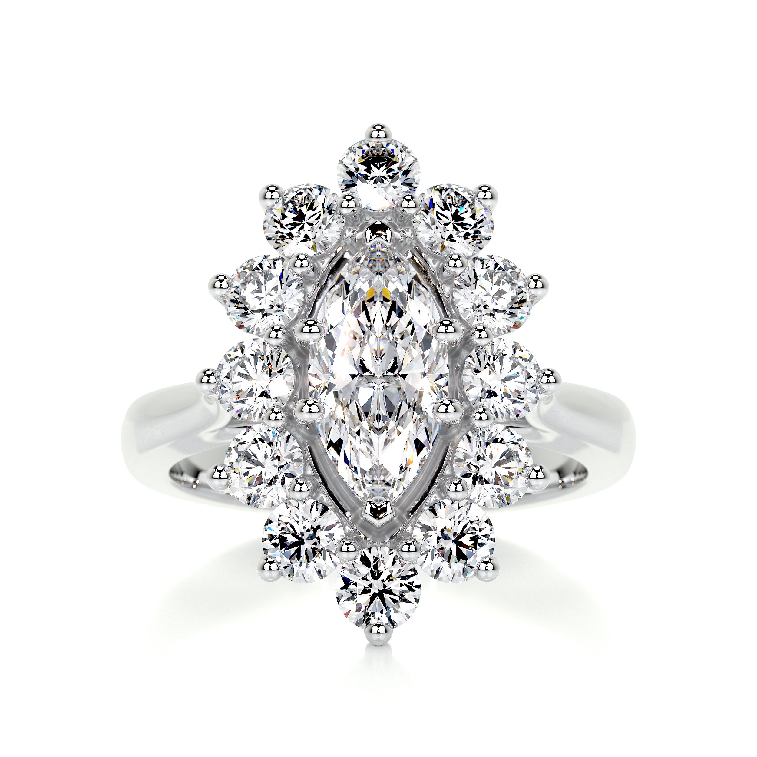 Yali Diamond Engagement Ring -18K White Gold