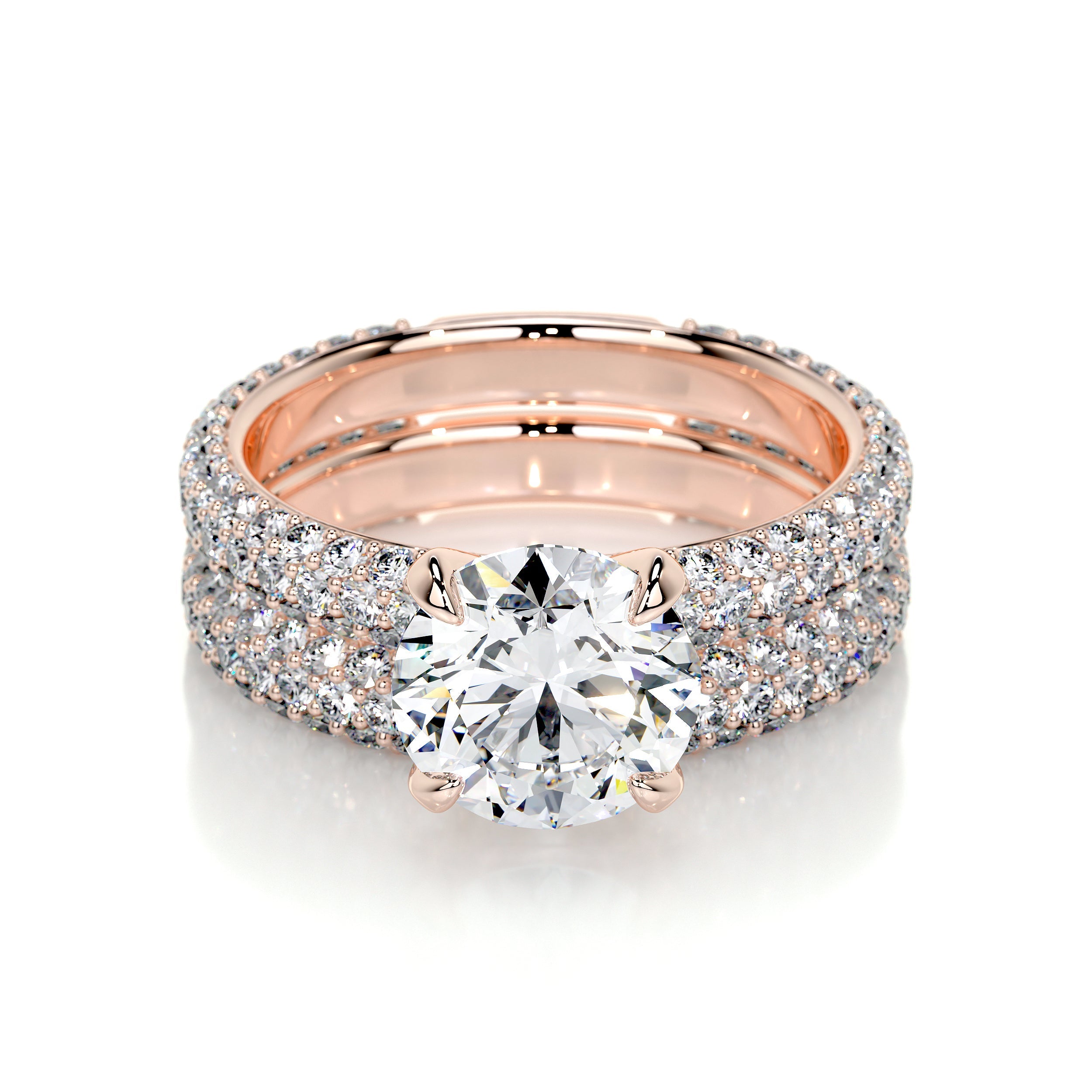 Charlotte Lab Grown Diamond Bridal Set   (4 Carat) -14K Rose Gold