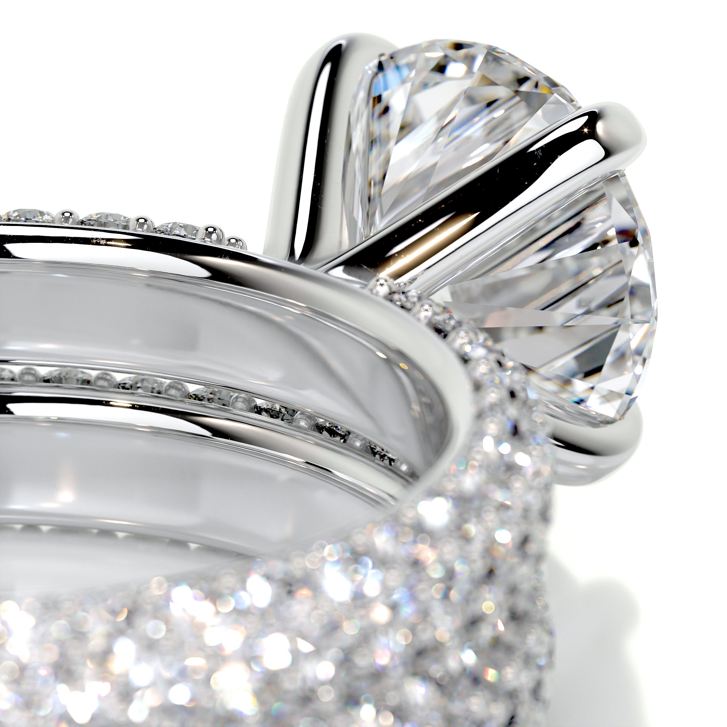 Charlotte Diamond Bridal Set   (4 Carat) -14K White Gold