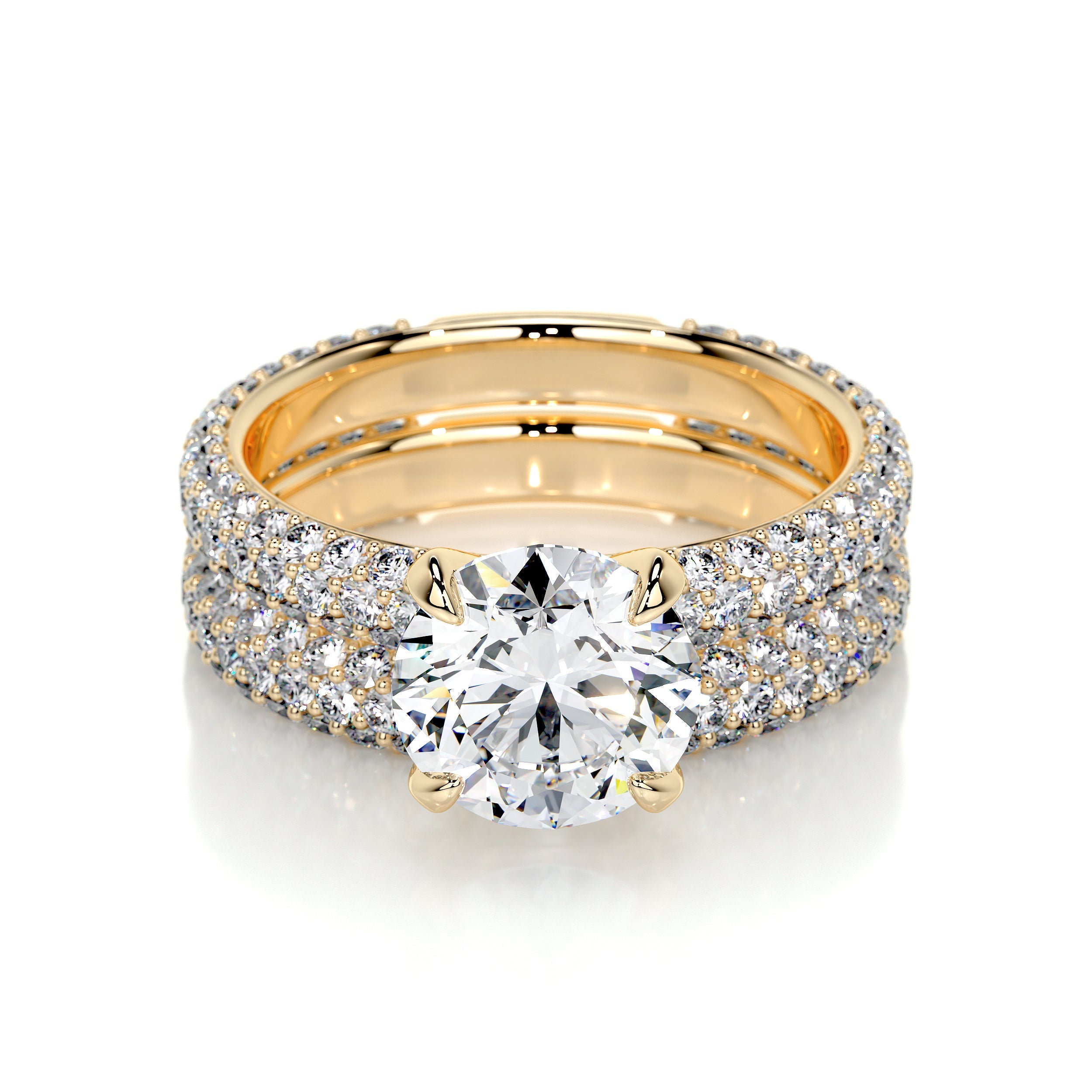 Charlotte Lab Grown Diamond Bridal Set   (4 Carat) -18K Yellow Gold