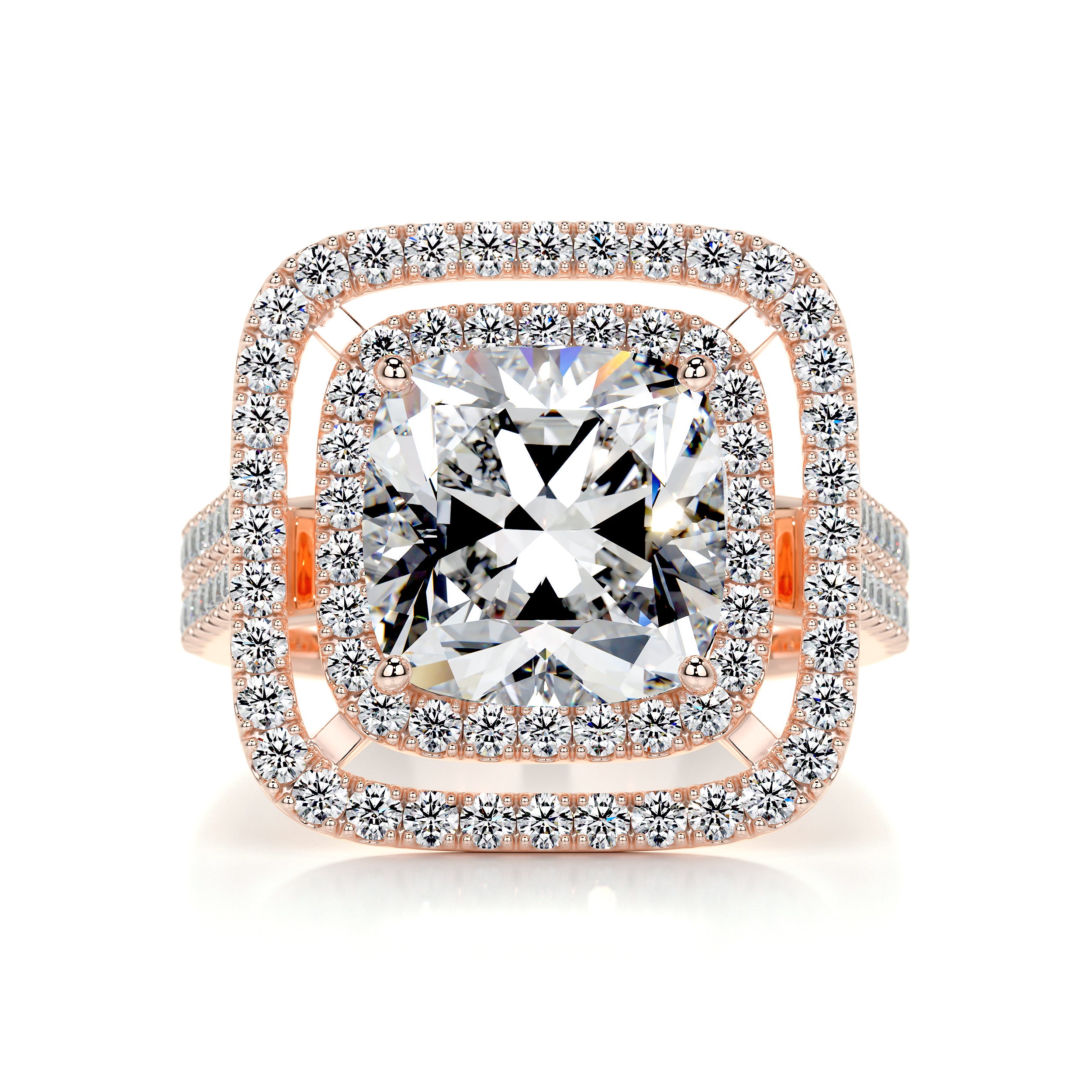 Piper Diamond Engagement Ring   (4 Carat) - 14K Rose Gold
