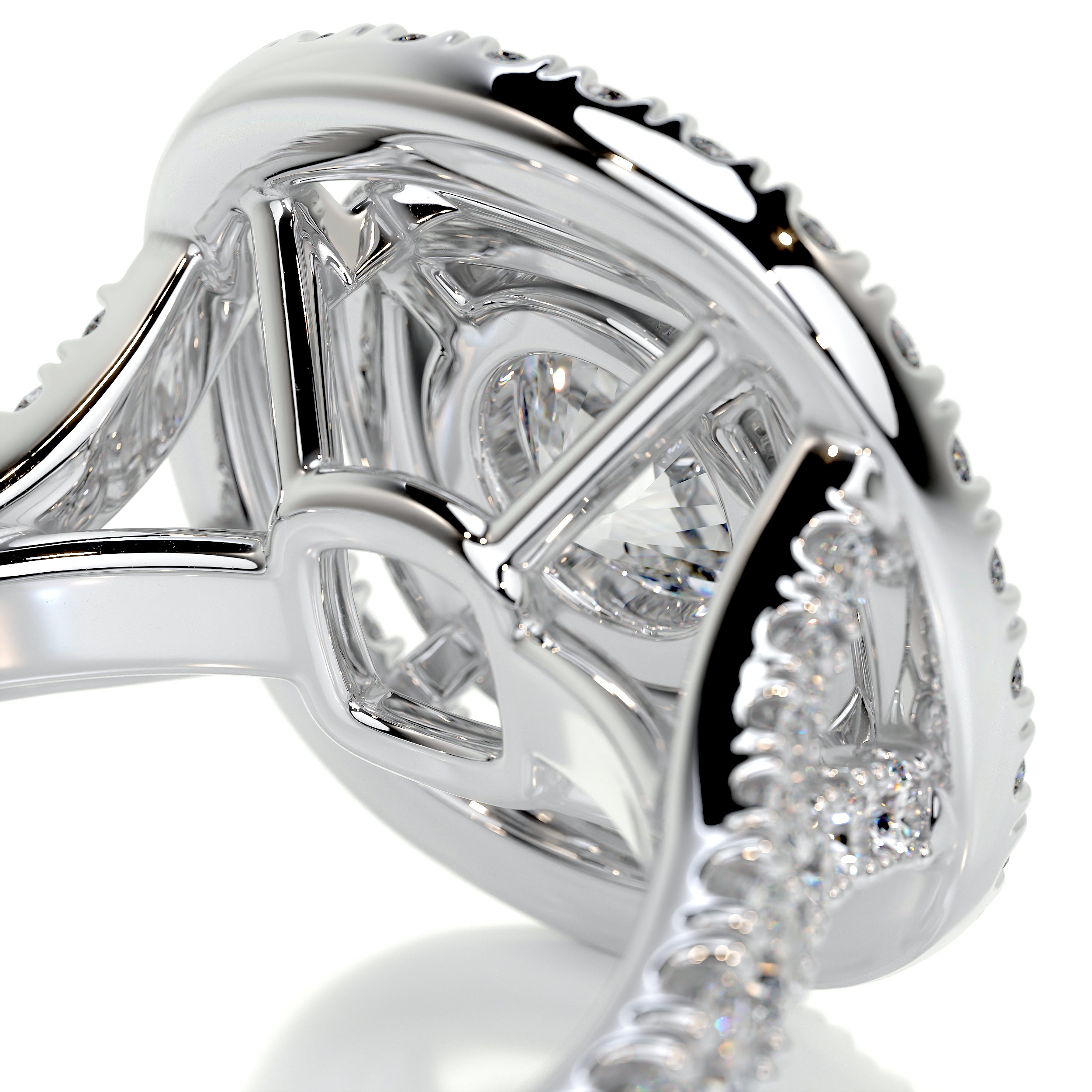 Natalie Diamond Engagement Ring   (2.2 Carat) -18K White Gold
