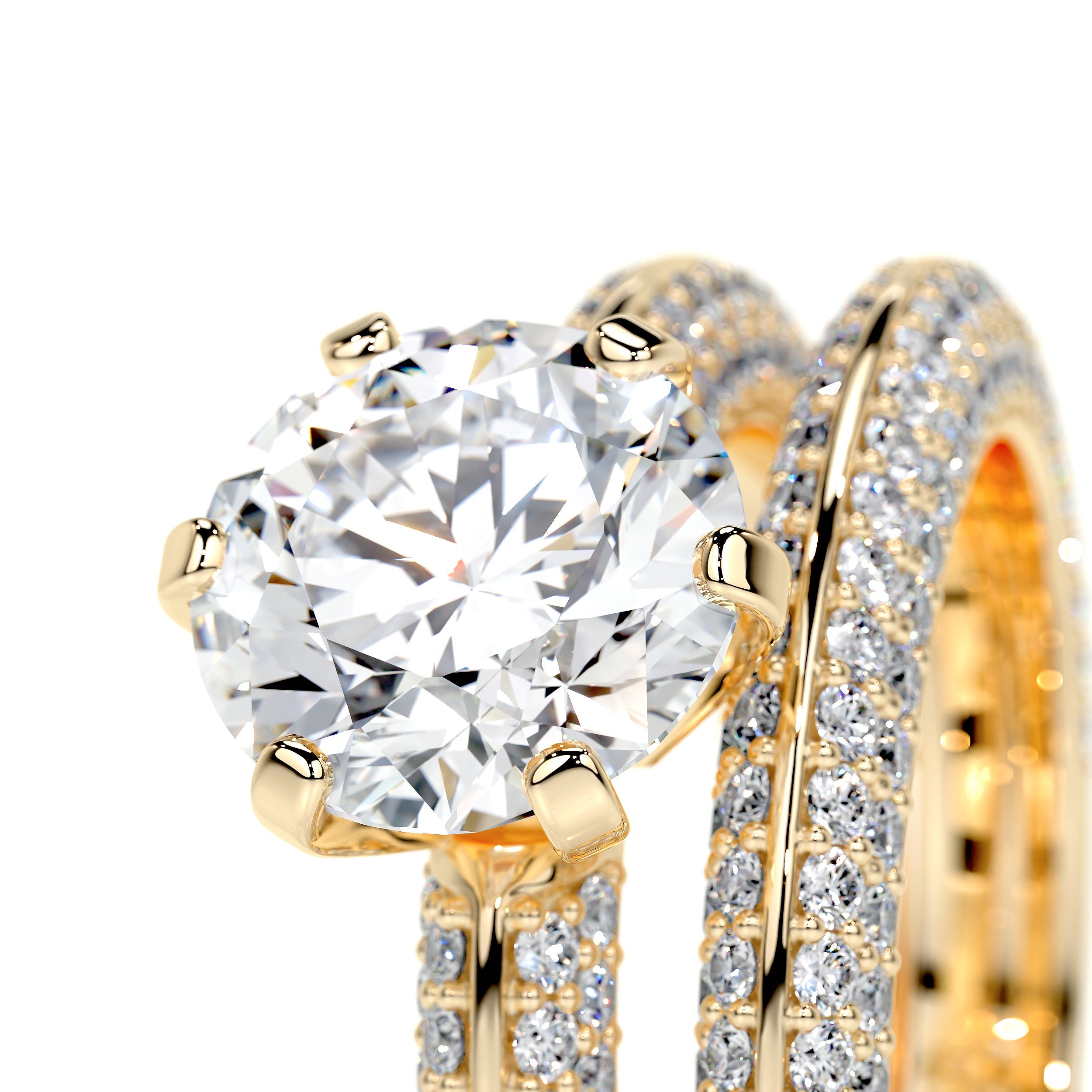 Haven Lab Grown Diamond Bridal Set   (3.5 Carat) -18K Yellow Gold
