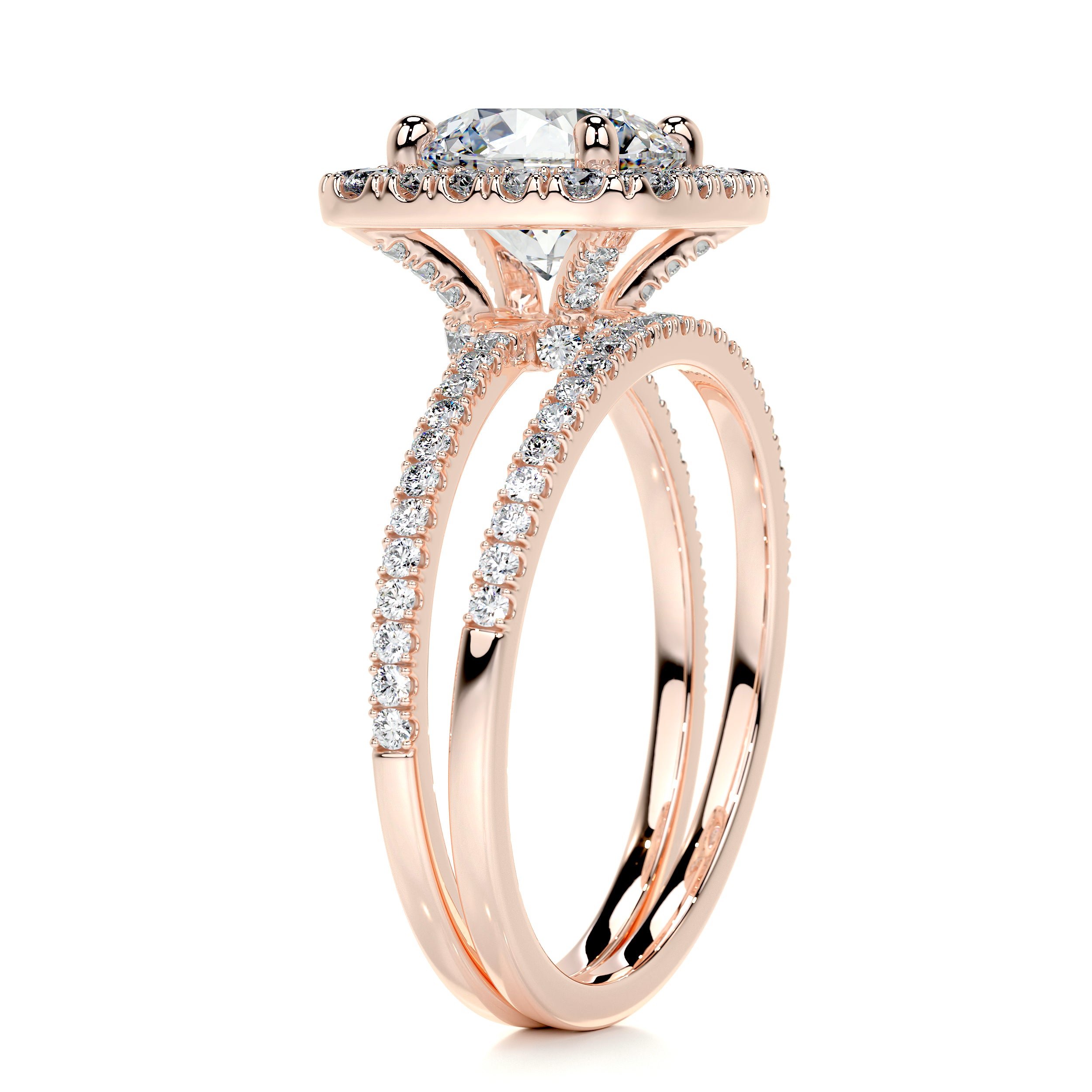Catalina Diamond Bridal Set -14K Rose Gold