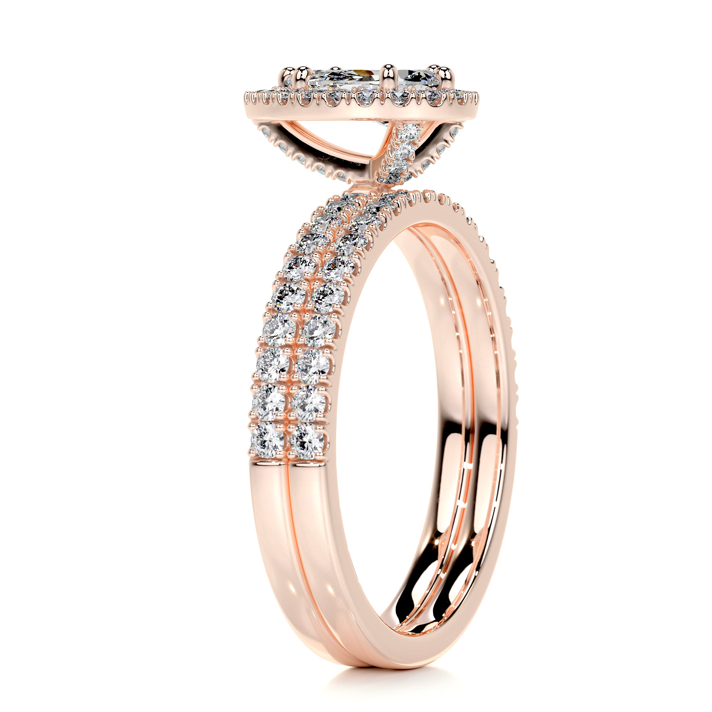 Juniper Diamond Bridal Set   (1.65 Carat) -14K Rose Gold