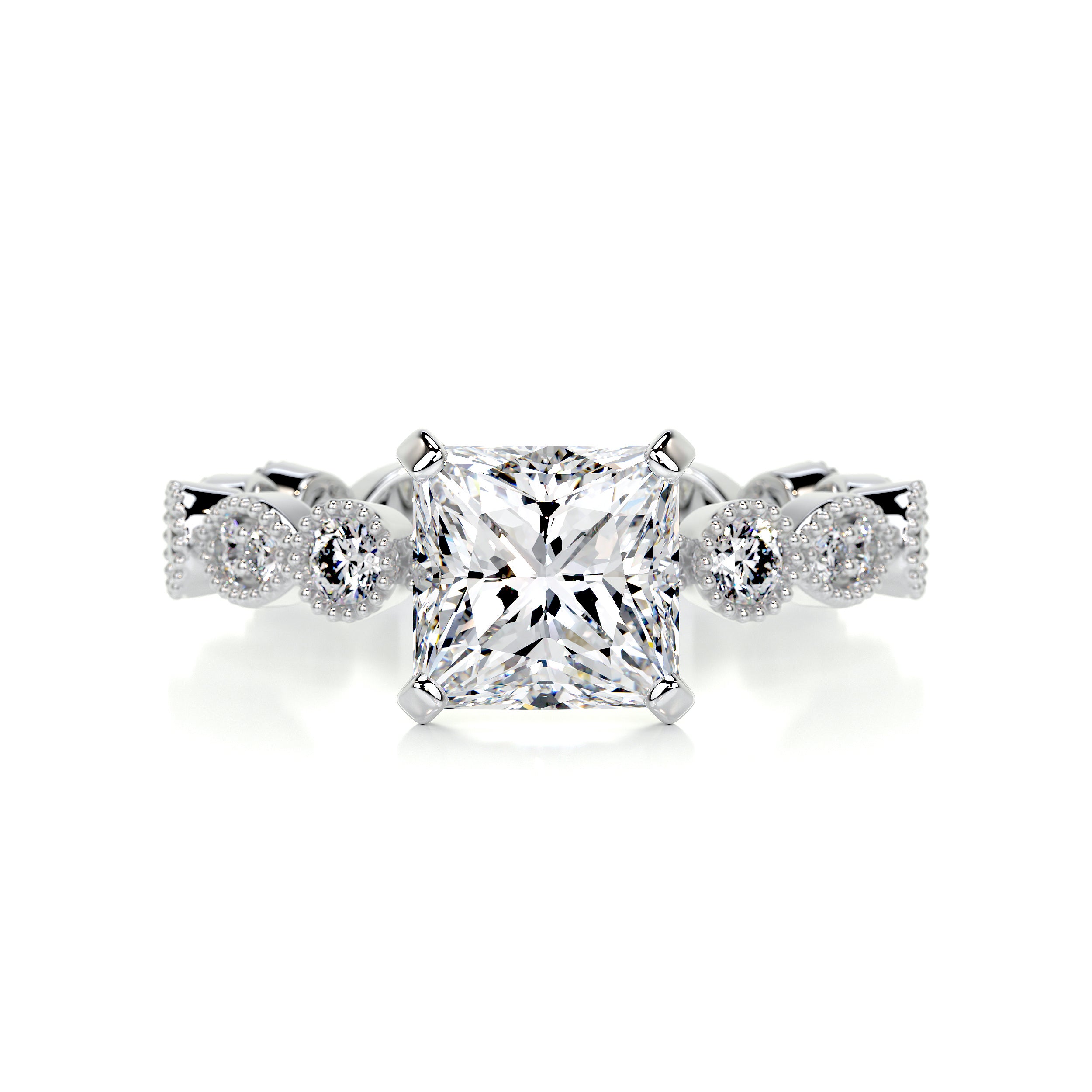 Amelia Diamond Engagement Ring   (2.5 Carat) -18K White Gold