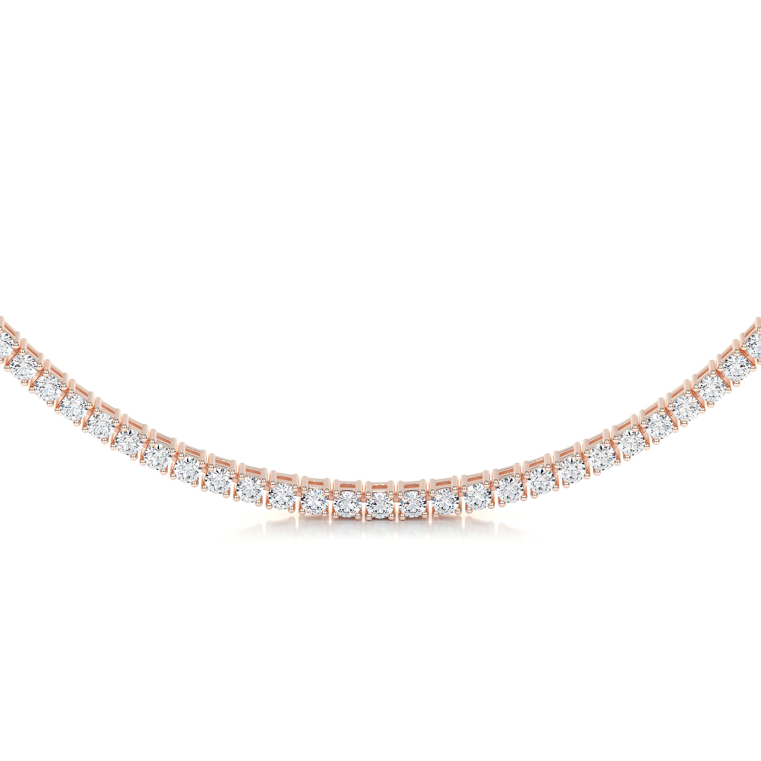Callie Diamond Tennis Necklace Collier   (6.00 Carat) -14K Rose Gold