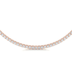 Callie Diamond Tennis Necklace Collier (6.00 Carat) -14K Rose Gold