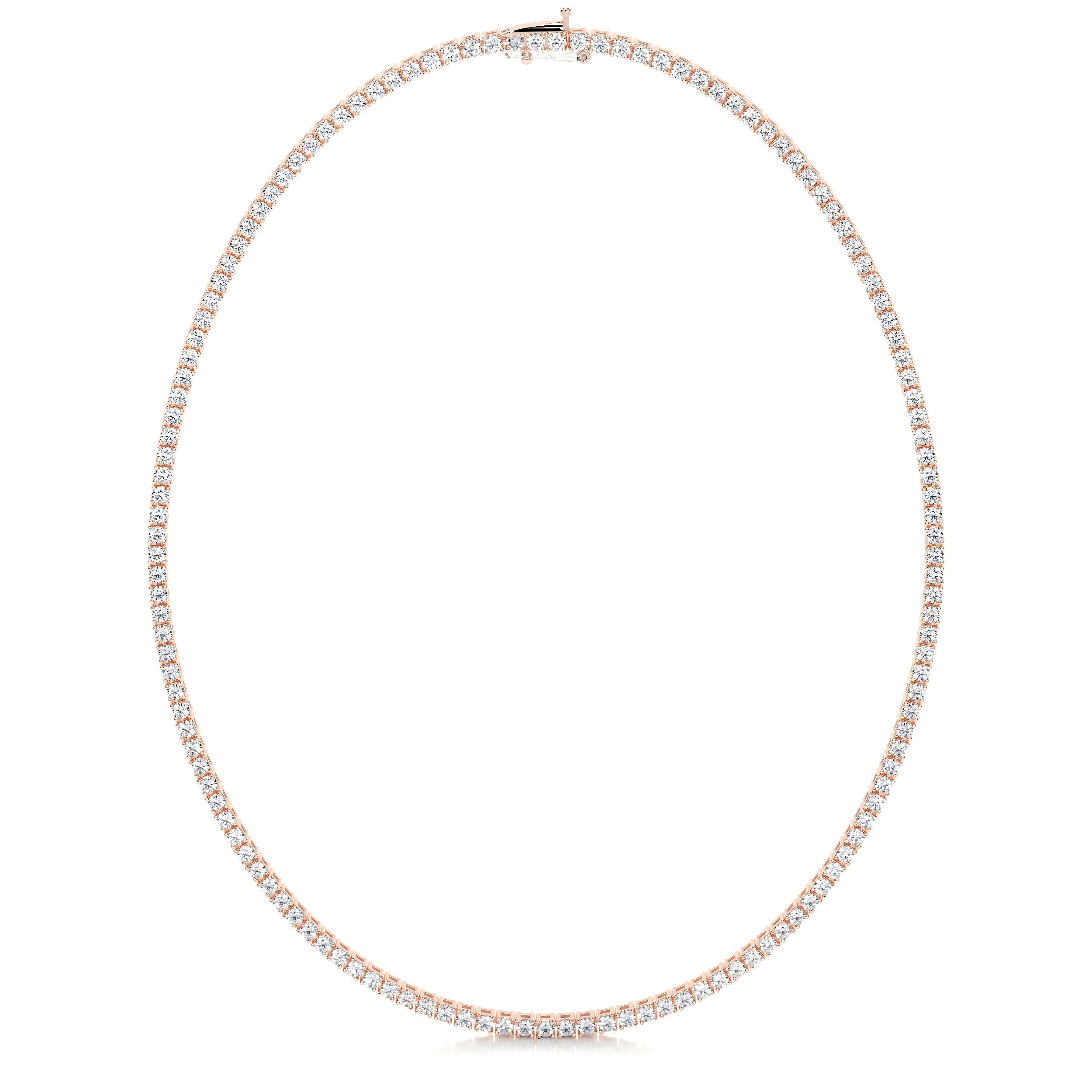 Callie Diamond Tennis Necklace Collier   (6.00 Carat) -14K Rose Gold