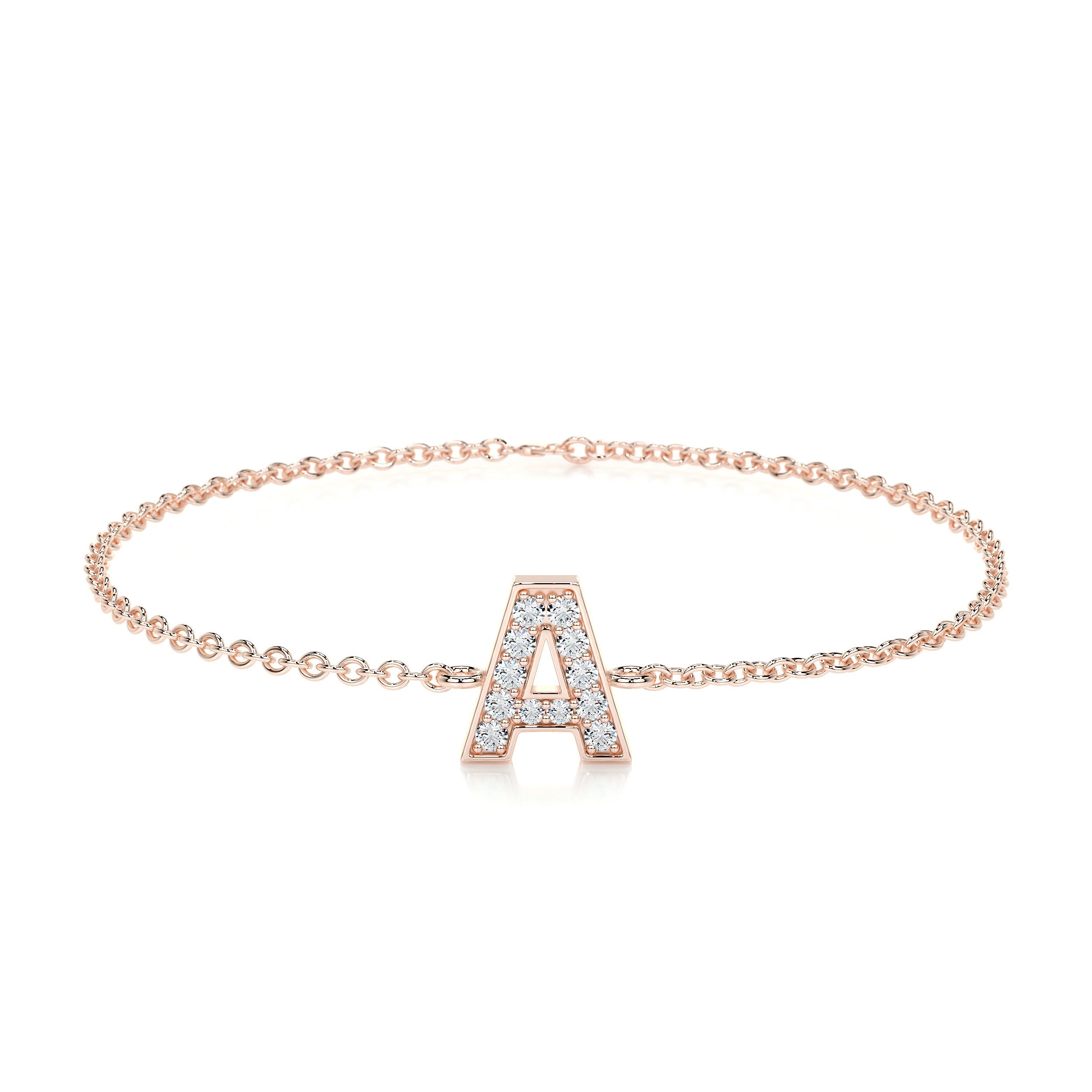 Bridget Letter Lab Grown Diamonds Bracelet   (0.30 Carat) -14K Rose Gold
