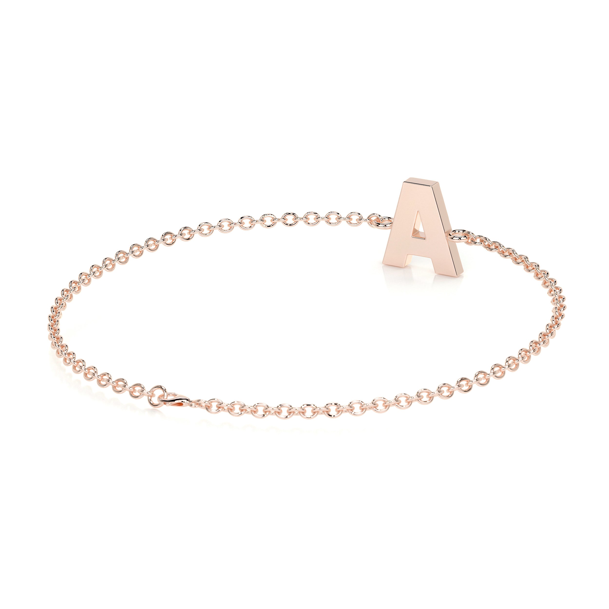 Bridget Letter Diamonds Bracelet   (0.30 Carat) -14K Rose Gold