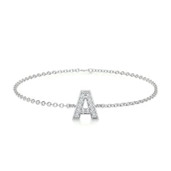 Bridget Letter Lab Grown Diamonds Bracelet (0.30 Carat) -14K White Gold