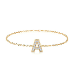 Bridget Letter Lab Grown Diamonds Bracelet (0.30 Carat) -18K Yellow Gold