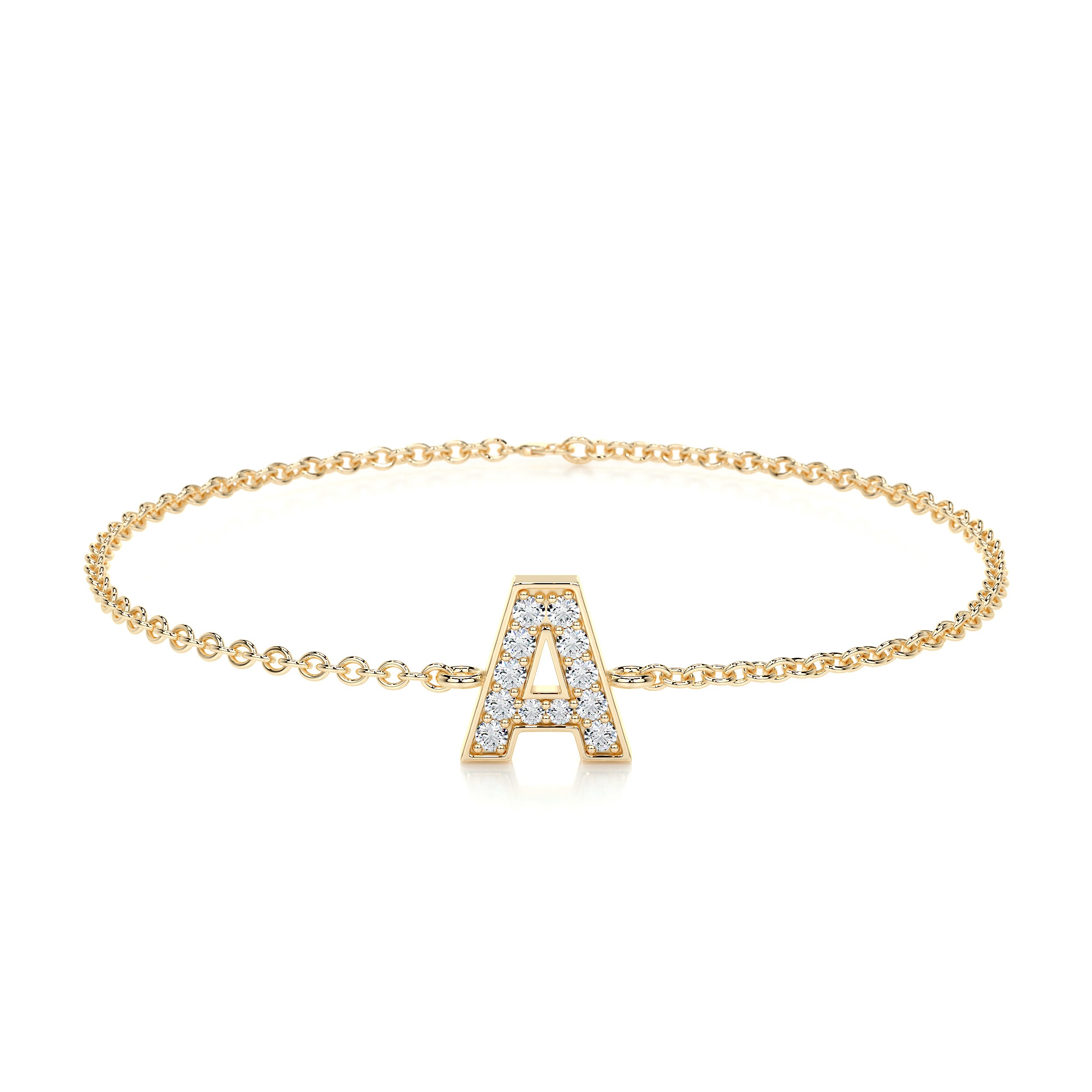 Bridget Letter Diamonds Bracelet   (0.30 Carat) -18K Yellow Gold