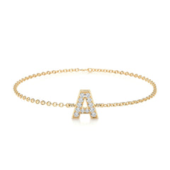 Bridget Letter Diamonds Bracelet (0.30 Carat) -18K Yellow Gold