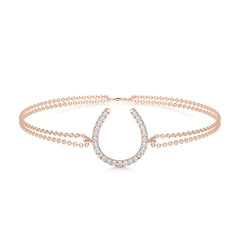 Horseshoe Diamonds Bracelet (0.20 Carat) -14K Rose Gold