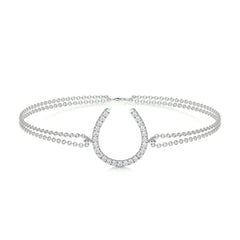 Horseshoe Diamonds Bracelet (0.20 Carat) -14K White Gold