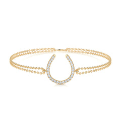 Horseshoe Diamonds Bracelet (0.20 Carat) -18K Yellow Gold