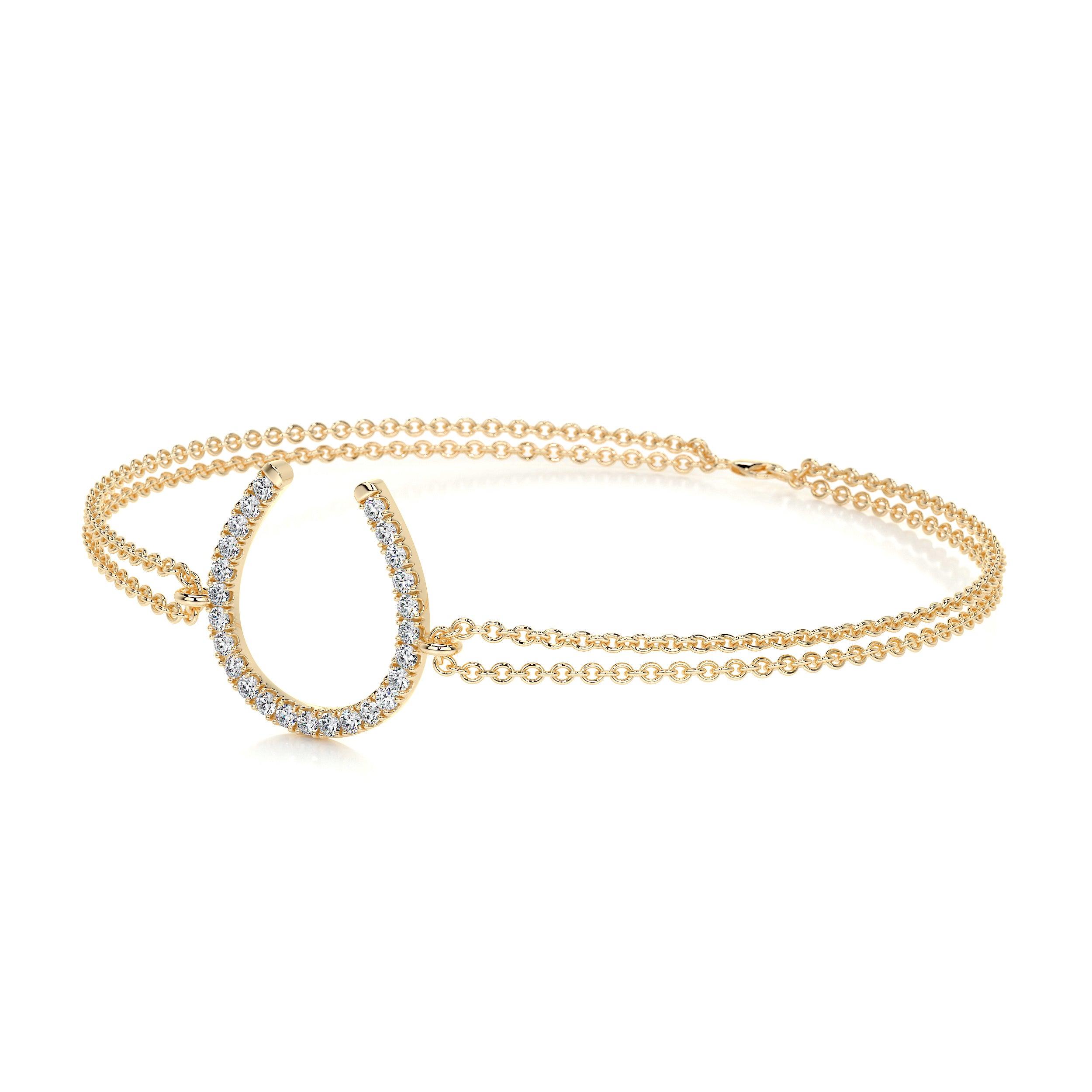 Horseshoe Diamonds Bracelet   (0.20 Carat) -18K Yellow Gold