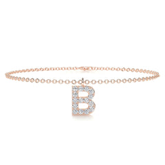 Barbara Letter Lab Grown Diamonds Bracelet (0.15 Carat) -14K Rose Gold